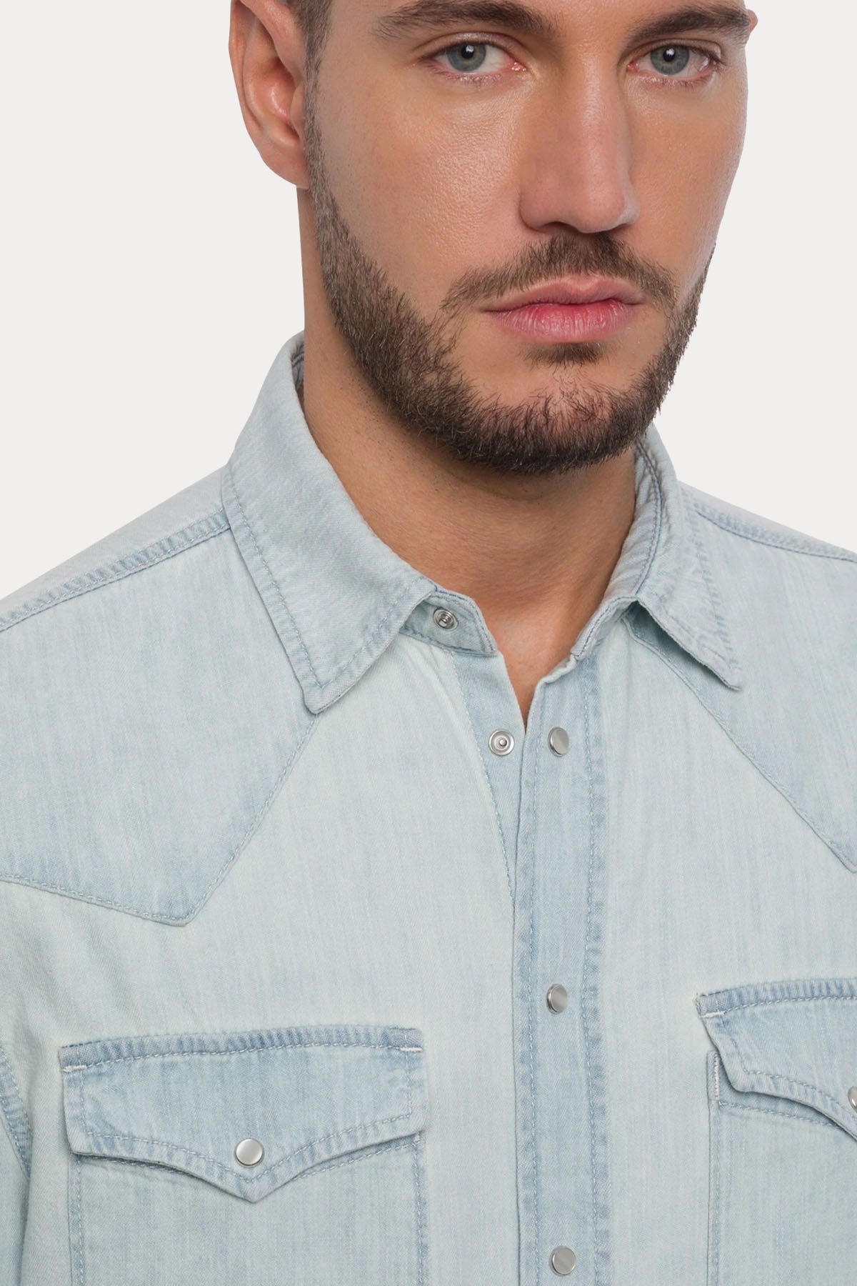 Dondup Regular Fit Yıkamalı Denim Gömlek-Gömlek-Libas