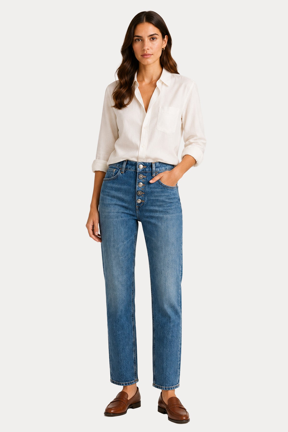 Dondup Koons Loose Fit Yıkamalı Jeans