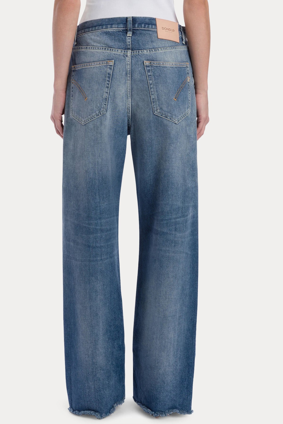 Dondup Francine Wide Leg Yıkamalı Jeans-Jeans-Libas