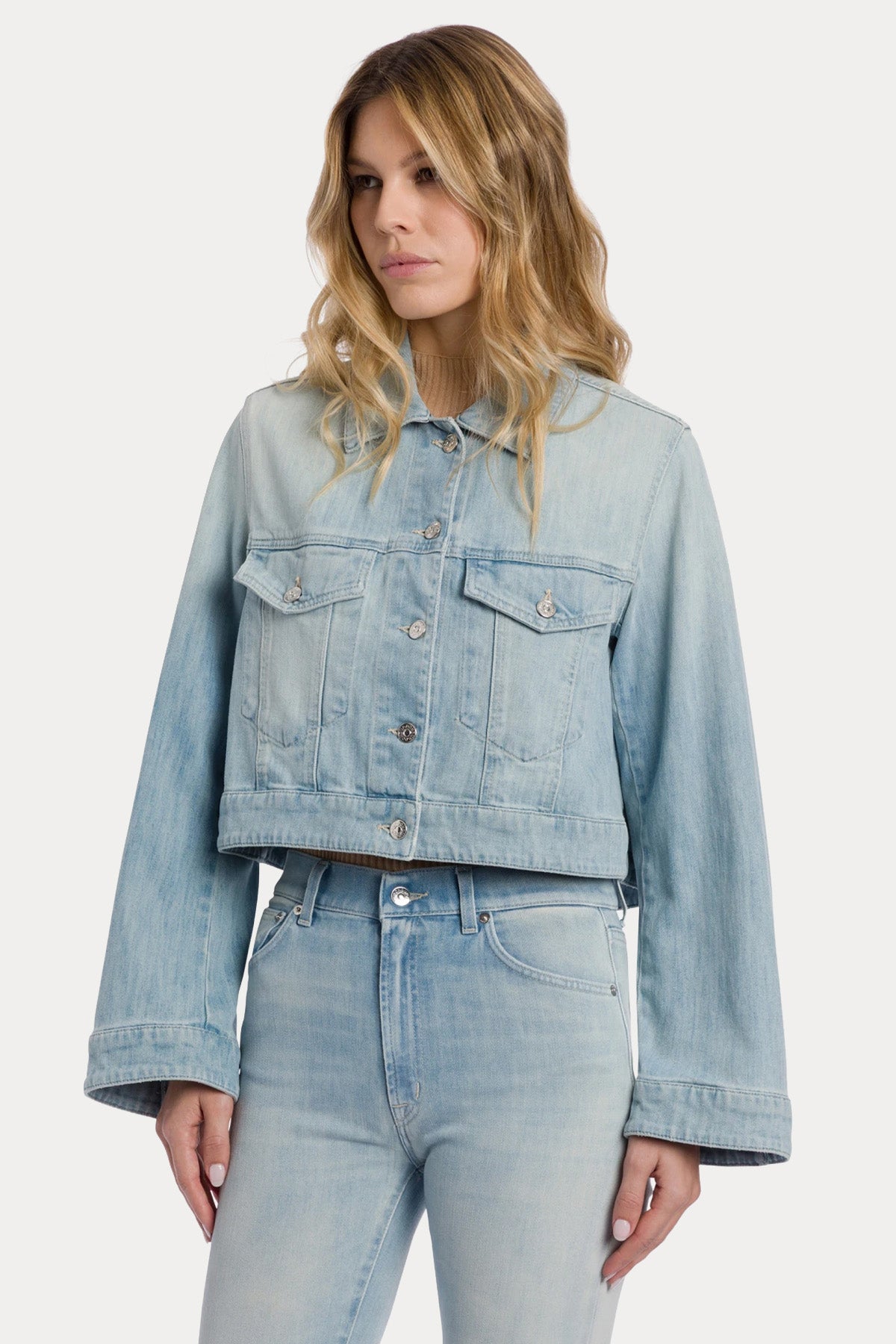 Dondup Regular Fit Streç Crop Denim Ceket