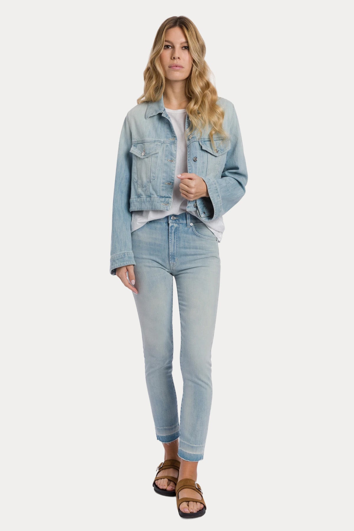 Dondup Regular Fit Streç Crop Denim Ceket-Ceket-Libas