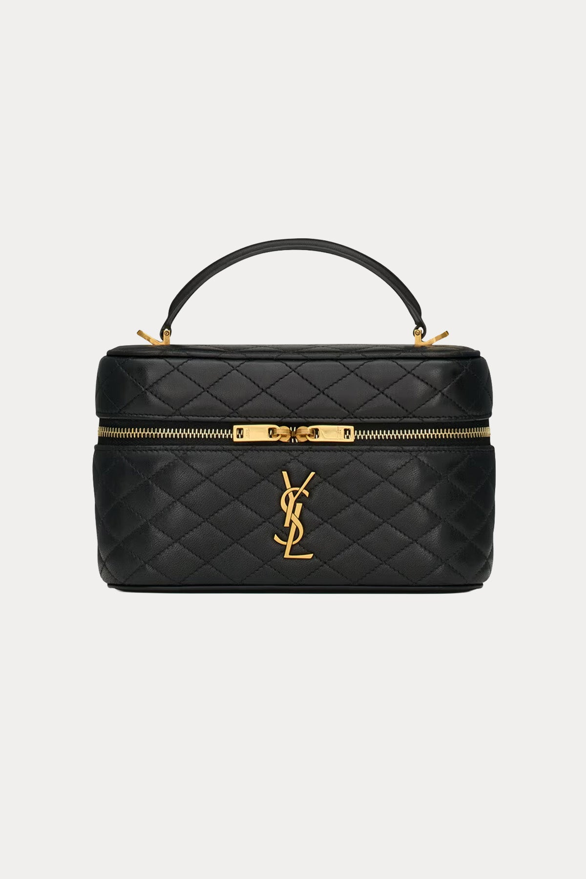 Saint Laurent Logolu Small Kapitone Deri Omuz Çantası-Çanta-Libas