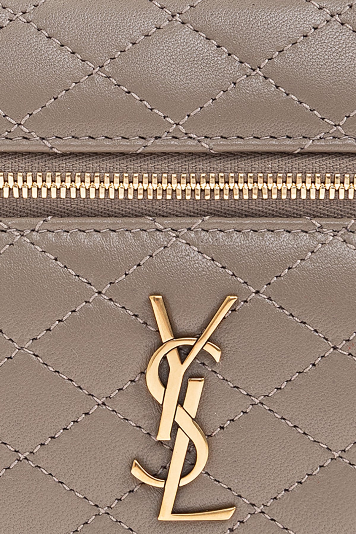Saint Laurent Logolu Small Kapitone Deri Omuz Çantası-Çanta-Libas