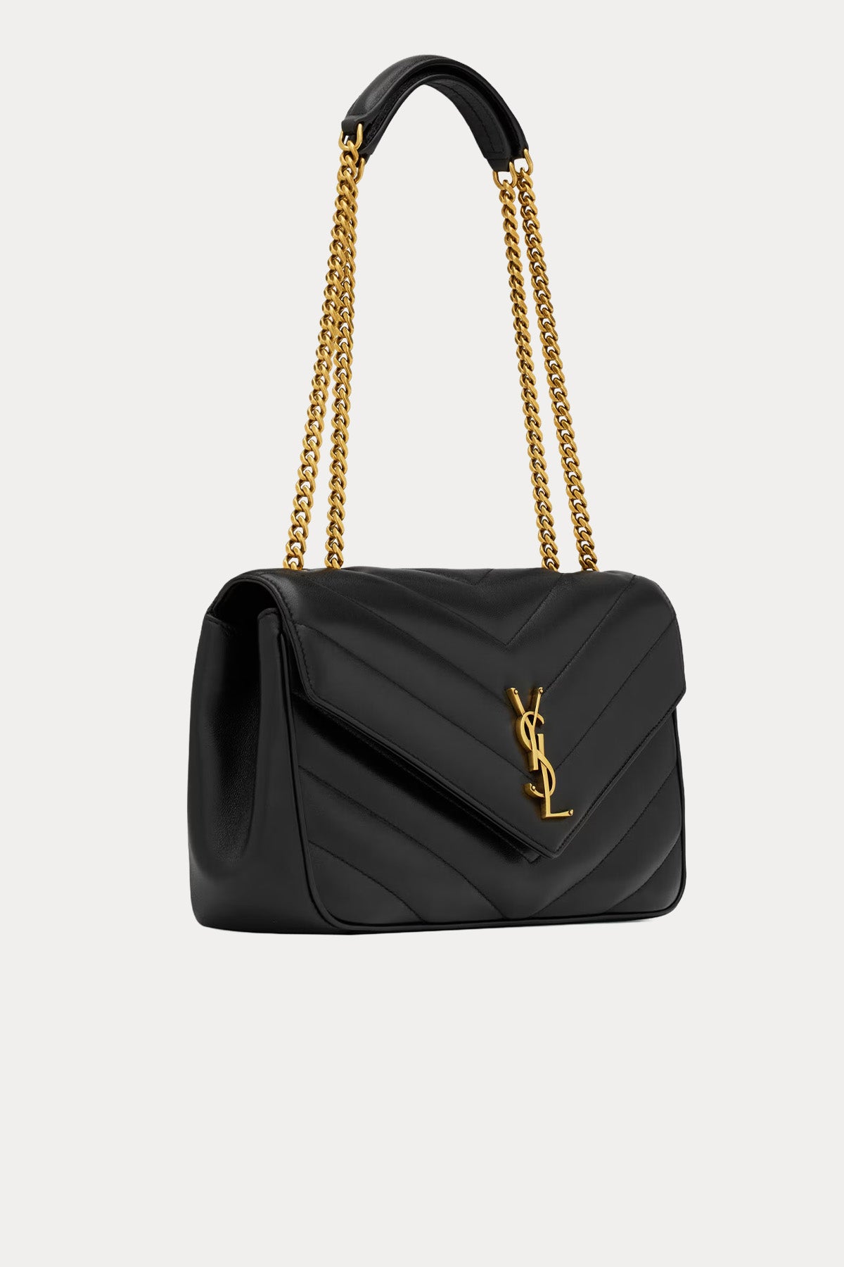 Saint Laurent Logolu Medium Deri Omuz Çantası-Çanta-Libas
