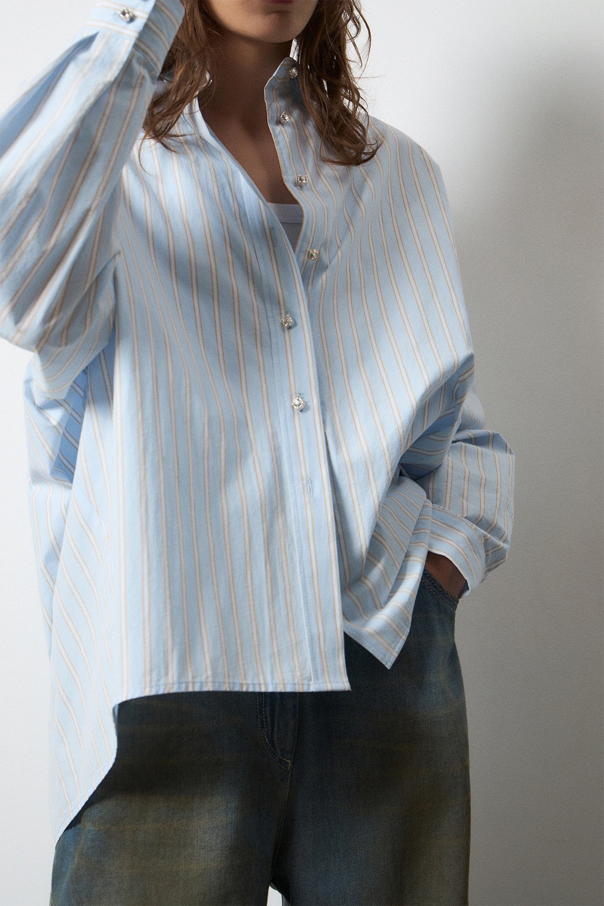 Bsb Relaxed Fit Çizgili Gömlek