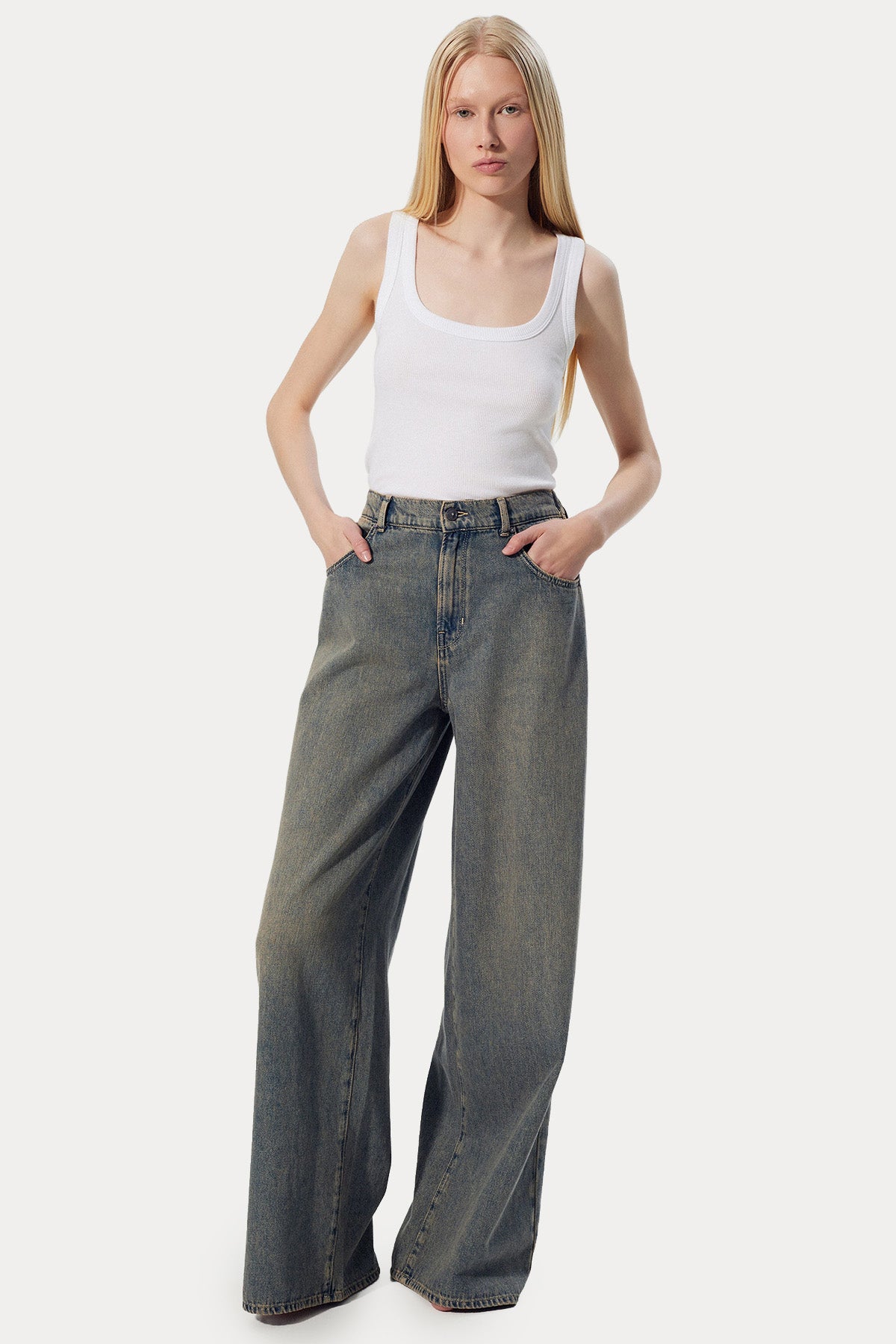 Bsb Lexa Relaxed Fit Geniş Paça Beli Lastikli Jeans