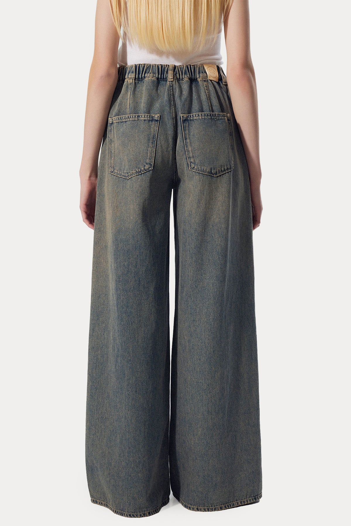 Bsb Lexa Relaxed Fit Geniş Paça Beli Lastikli Jeans