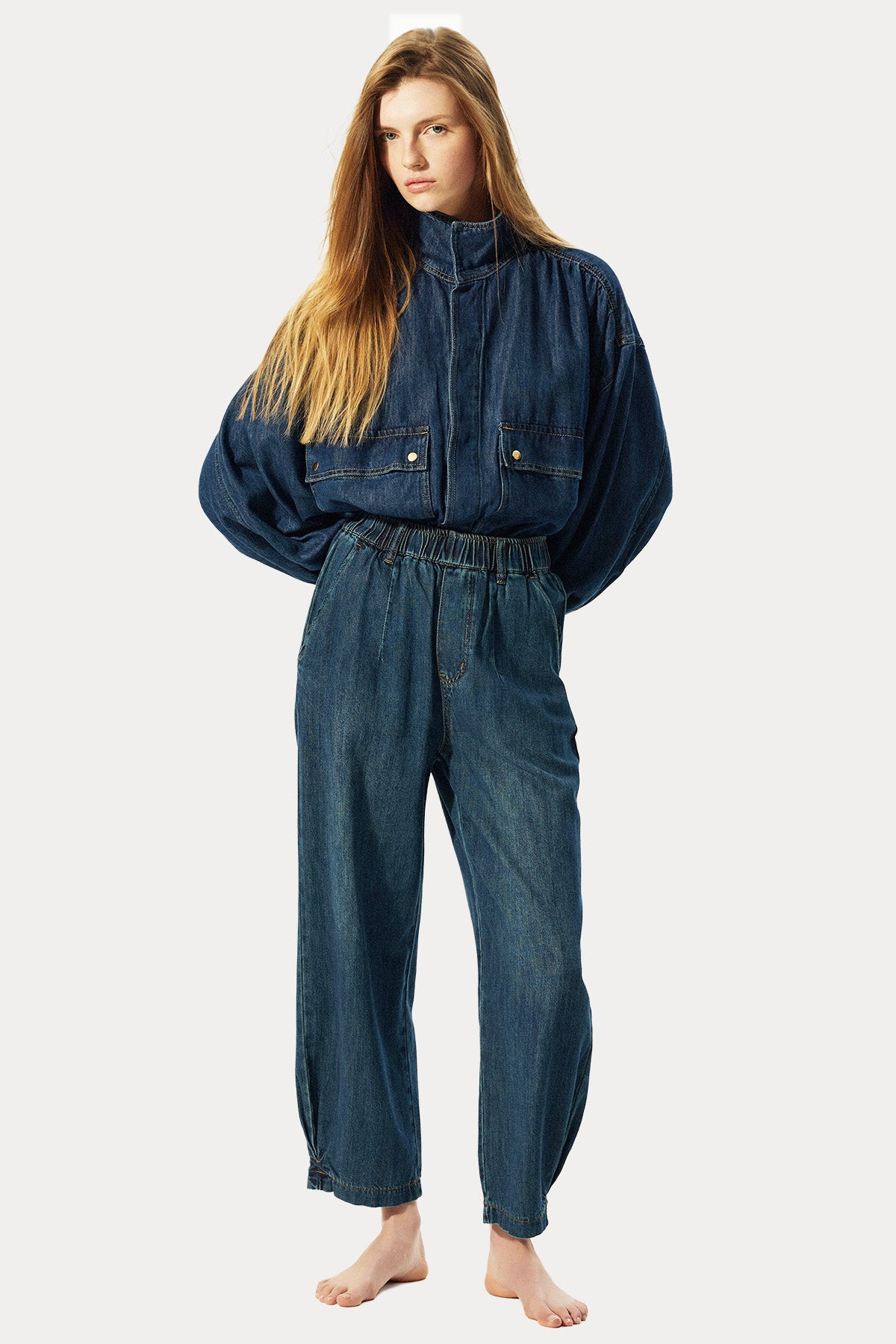 Bsb Relaxed Fit Beli Lastikli Jeans
