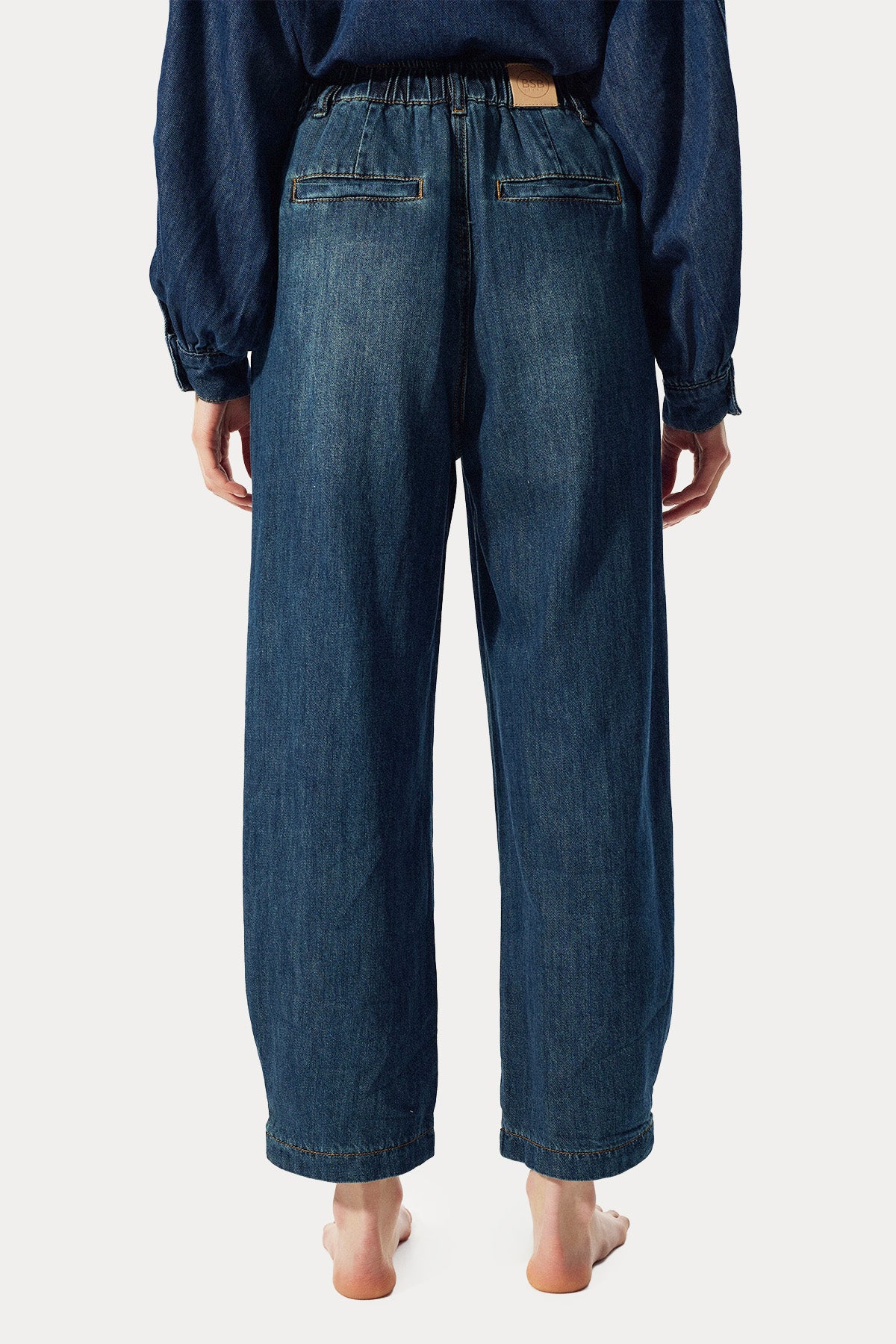 Bsb Relaxed Fit Beli Lastikli Jeans