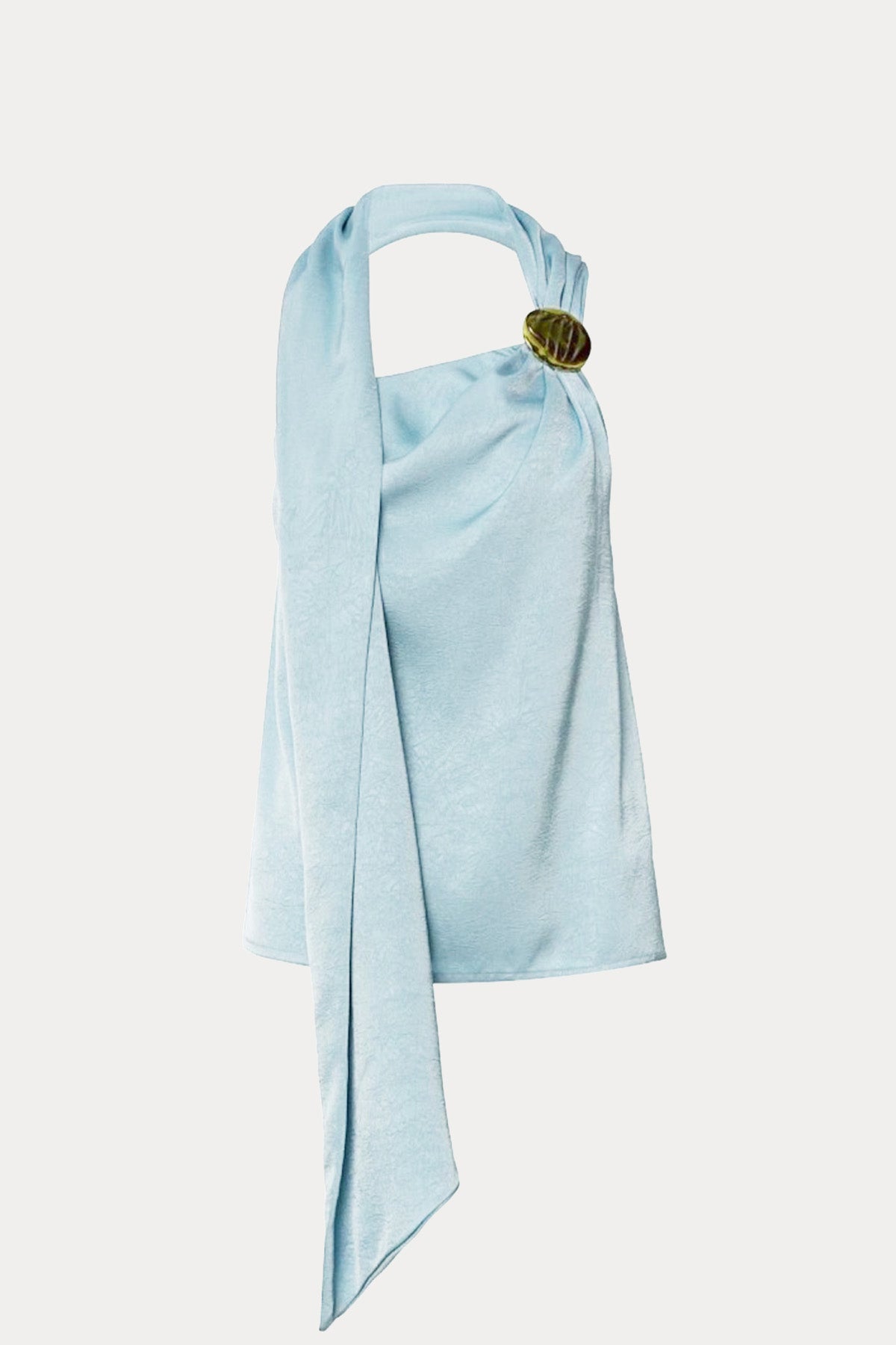 Bsb Şal Detaylı Saten Bluz