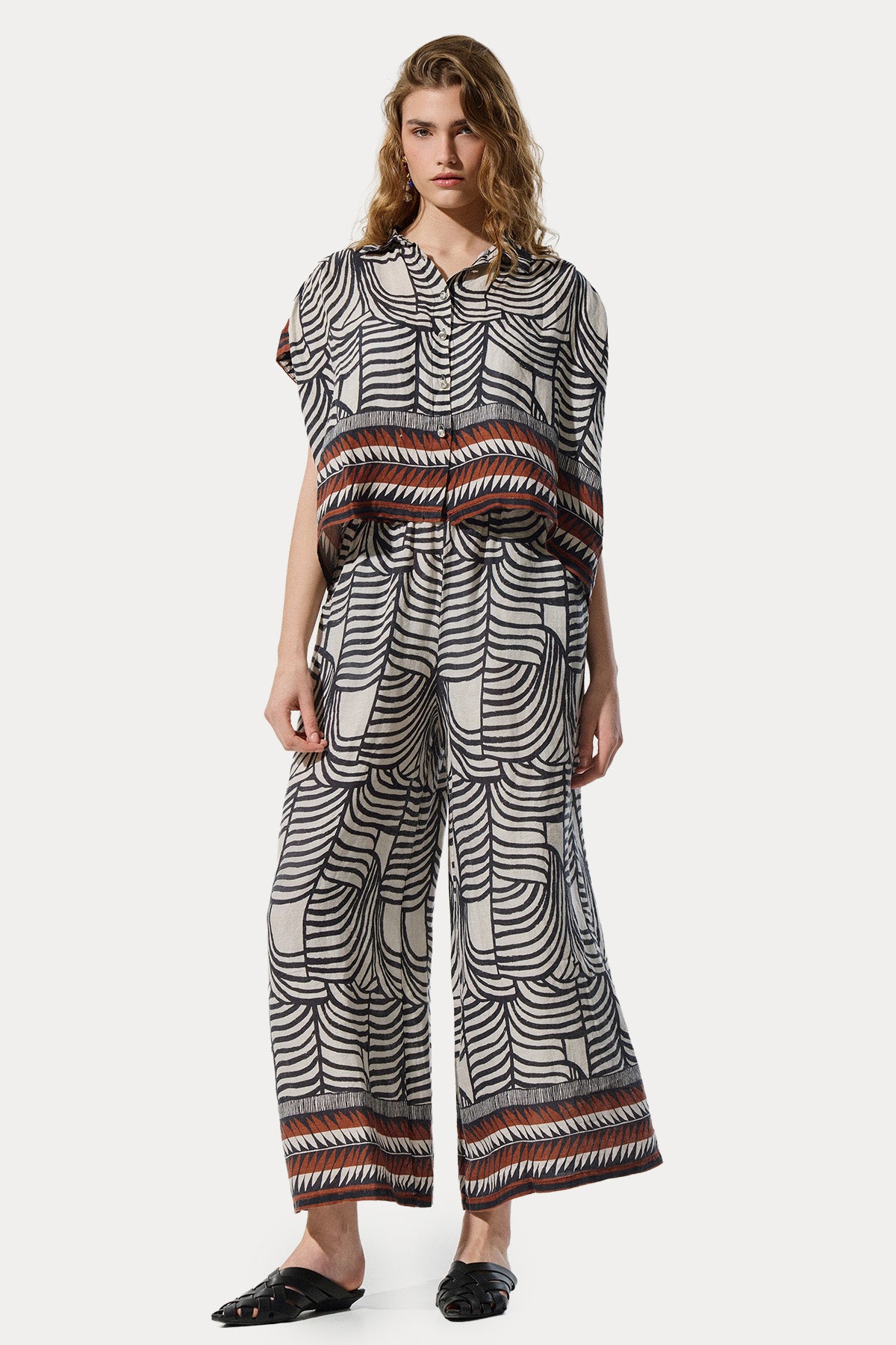 Bsb Relaxed Fit Beli Lastikli Keten Pantolon