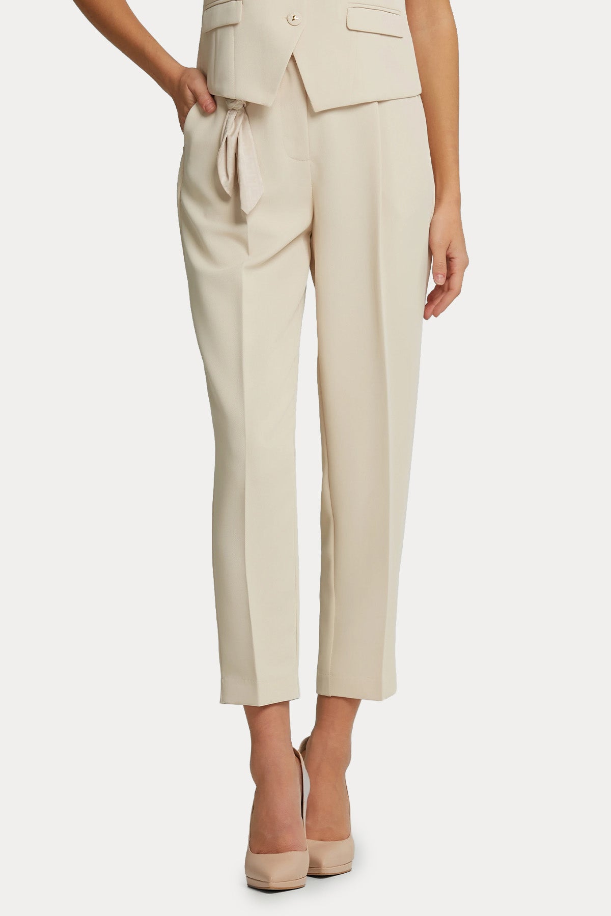 Lynne Regular Fit Yüksek Bel Tek Pileli Pantolon