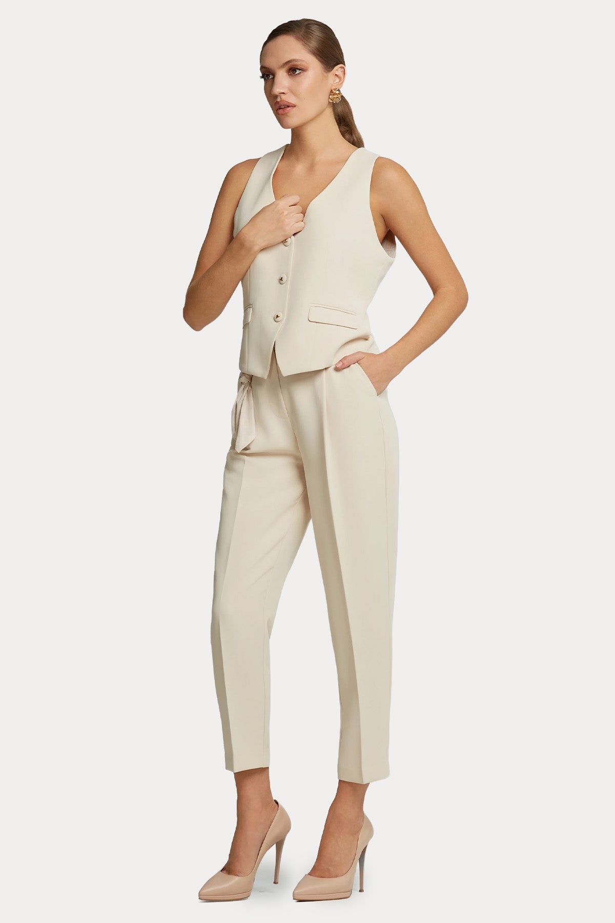 Lynne Regular Fit Yüksek Bel Tek Pileli Pantolon