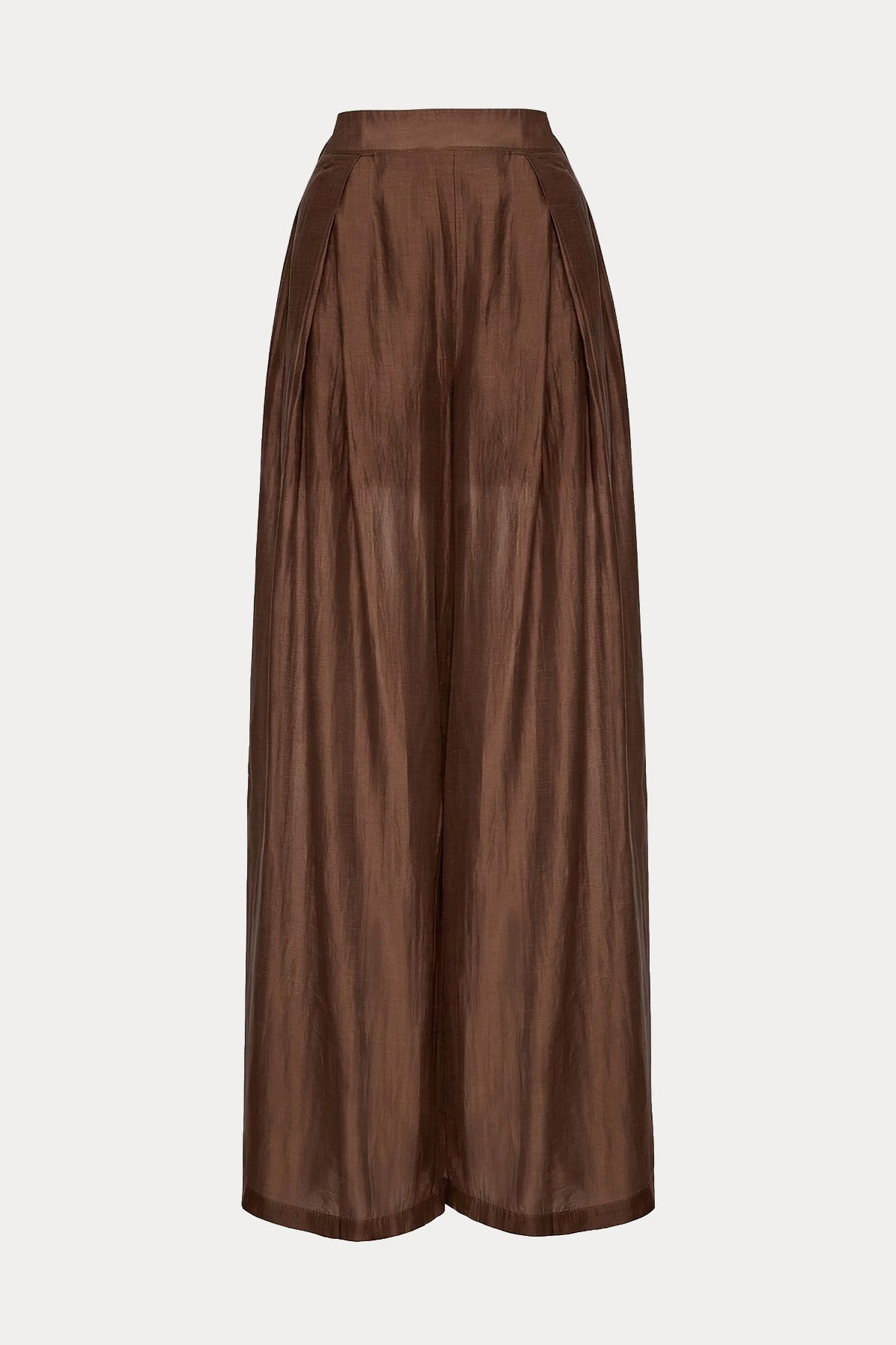 Lynne Relaxed Fit Yarım Astar Beli Lastikli Transparan Pantolon-Pantolon-Libas