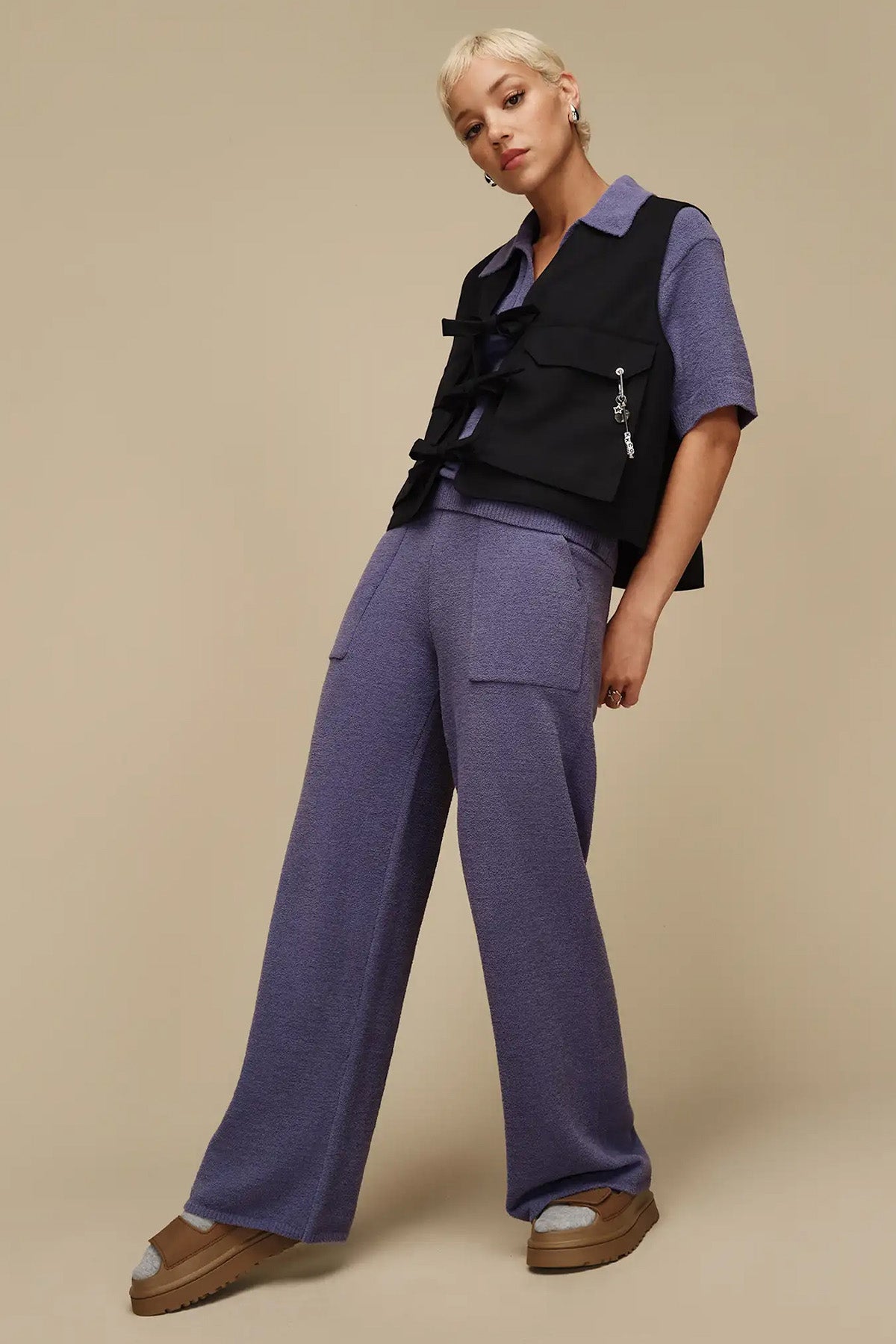 Ugg Bison Brown GoldenGlow Cırt Cırt Bantlı Sandalet