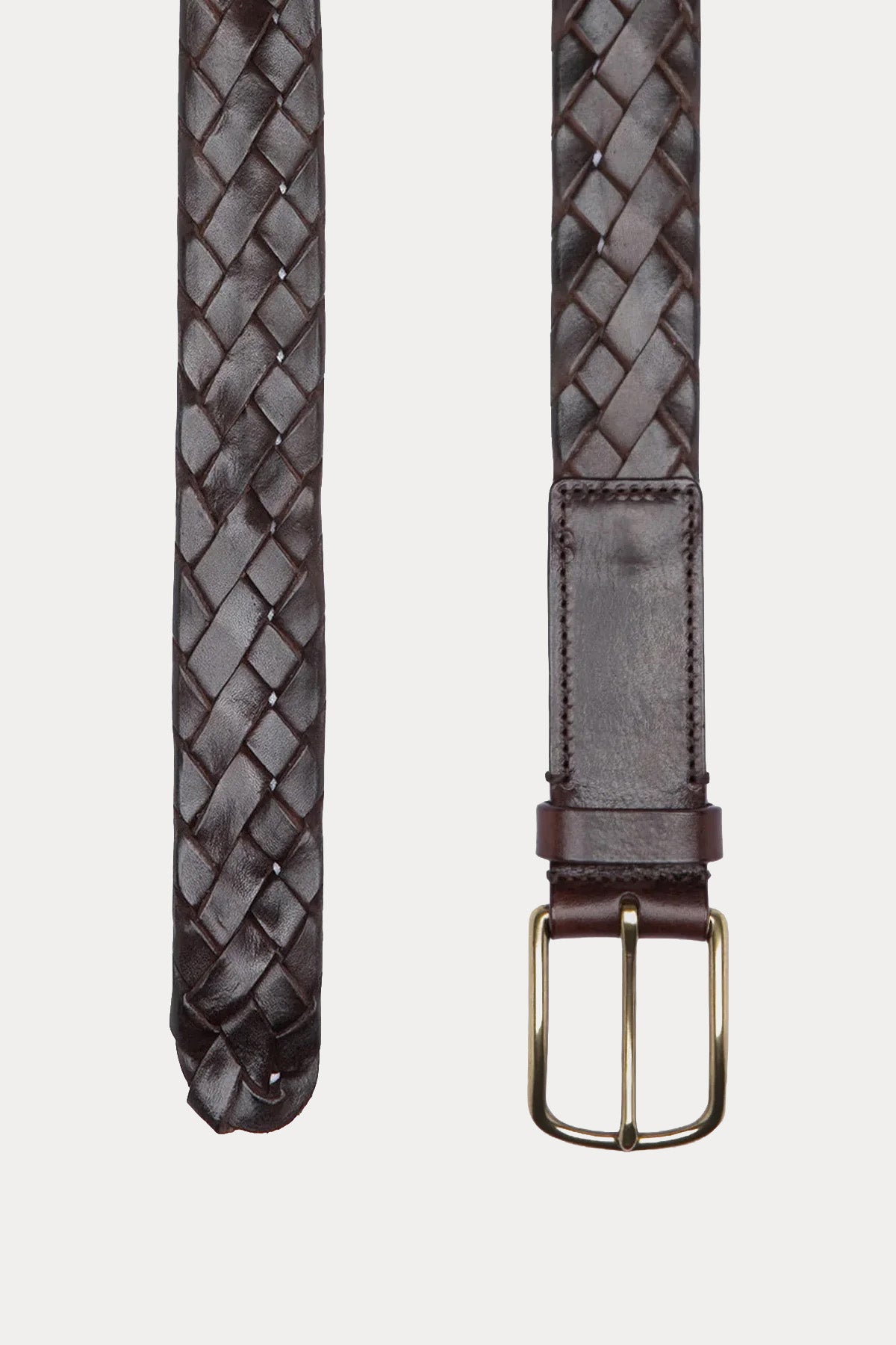 Officine Creative Strip Örgü Deri Kemer