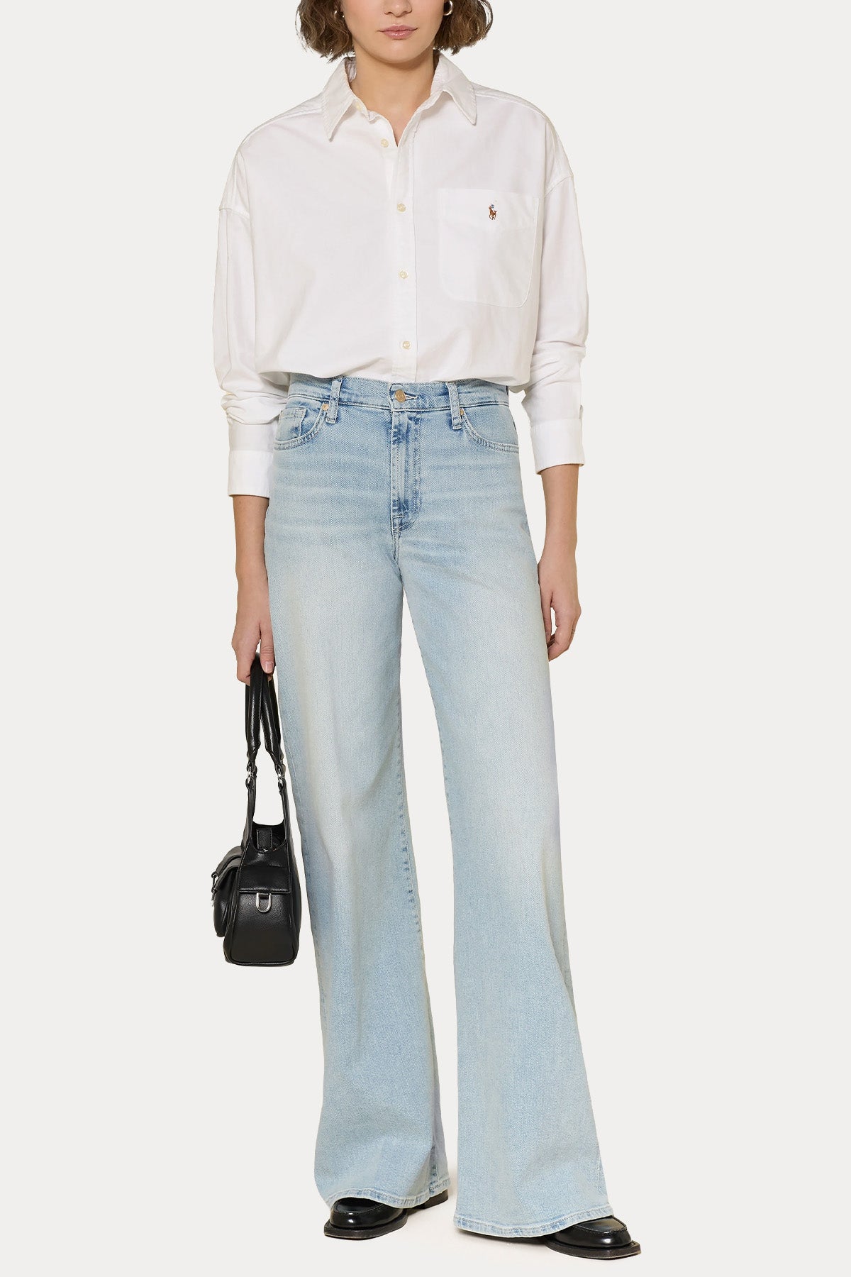 7 For All Mankind Straight Fit Yüksek Bel Yıkamalı Streç Jeans