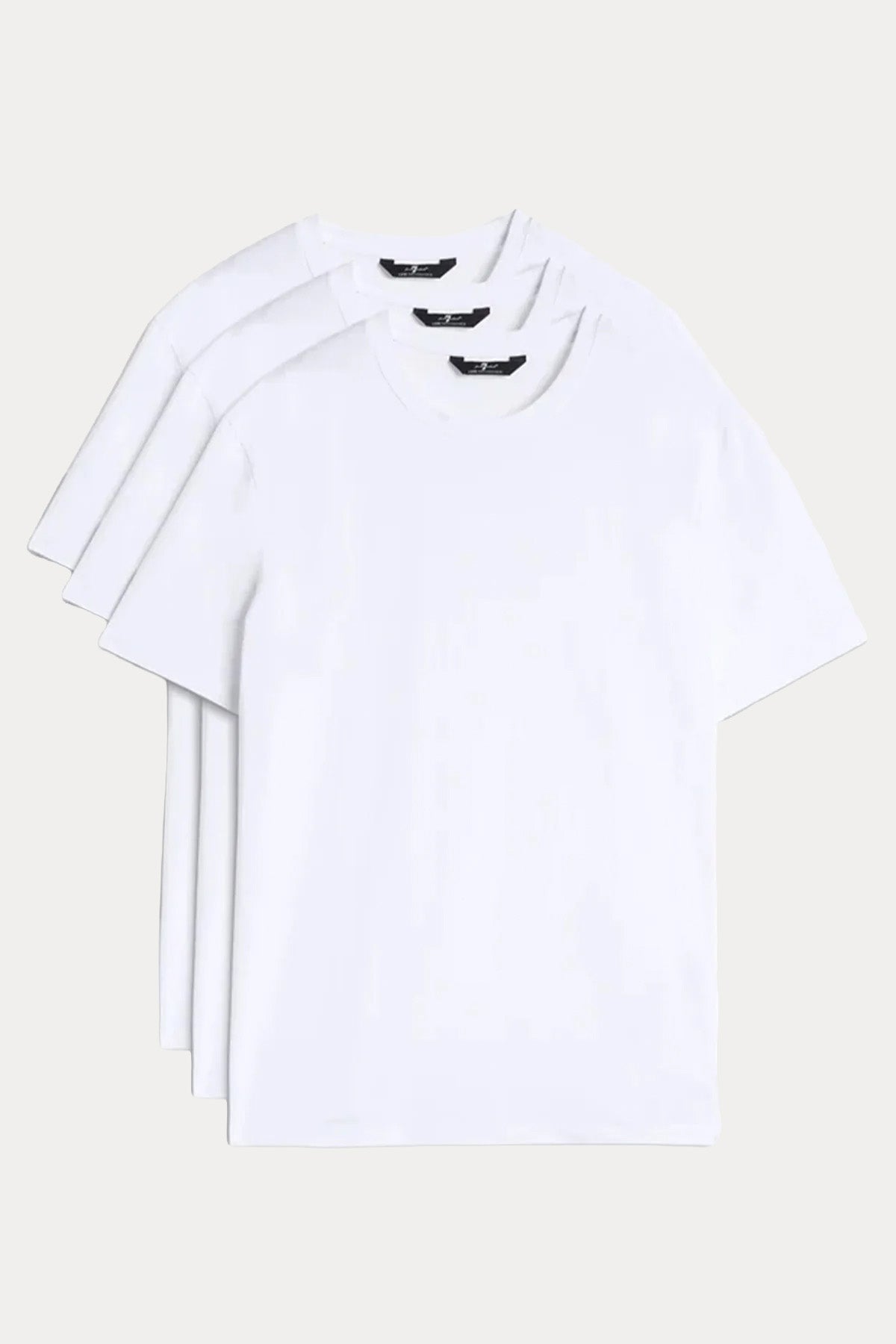 7 For All Mankind Regular Fit 3'lü Paket Streç T-shirt Set
