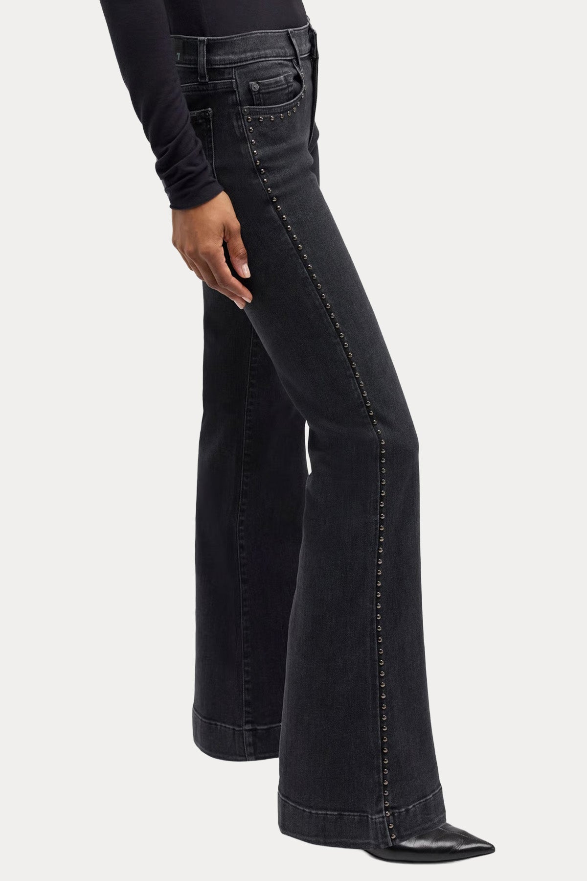 7 For All Mankind Dojo Tailorless Troklu Çan Paça Jeans-Jeans-Libas