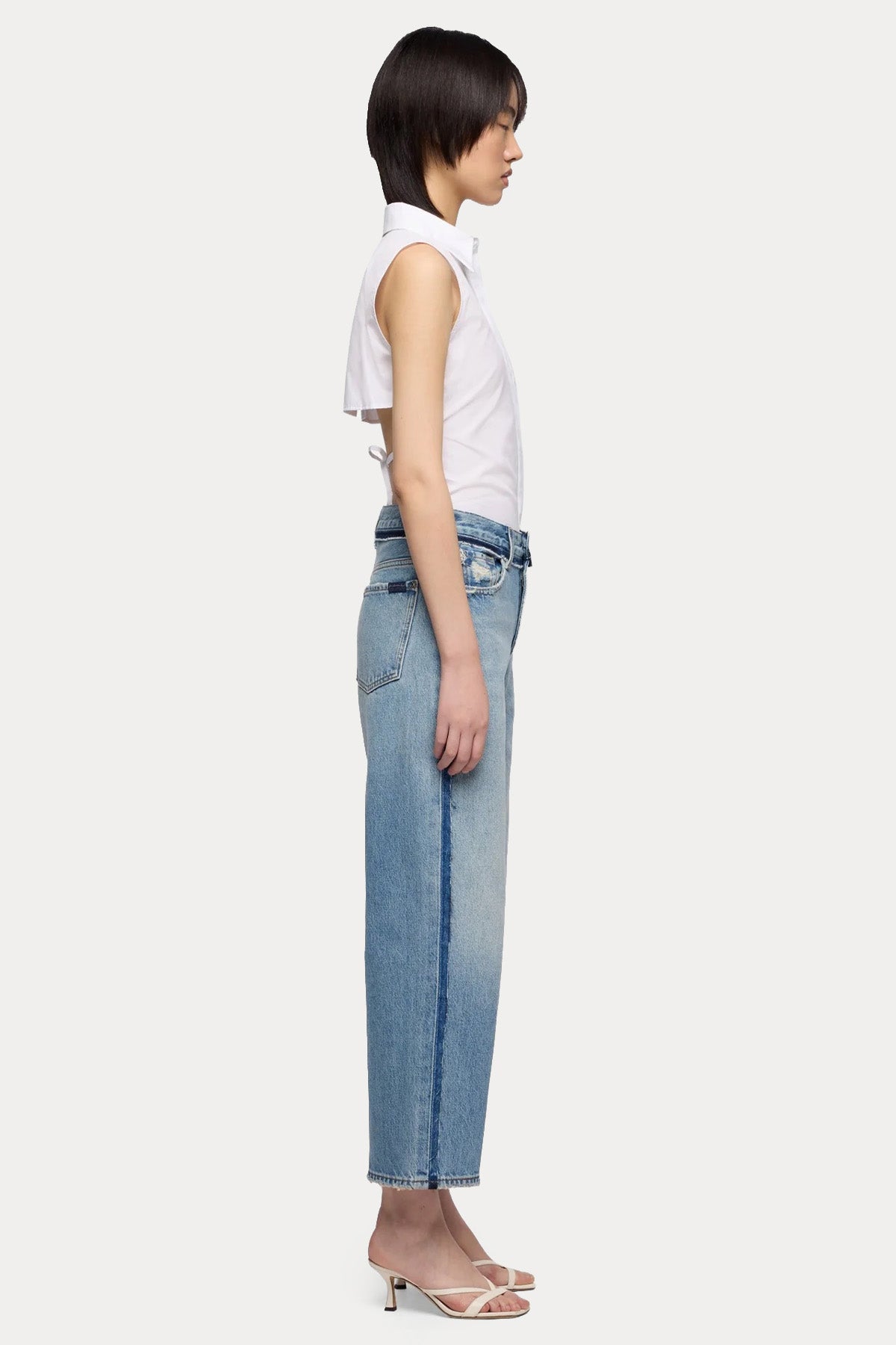7 For All Mankind Straight Ankle Fit Yıkamalı Jeans-Jeans-Libas