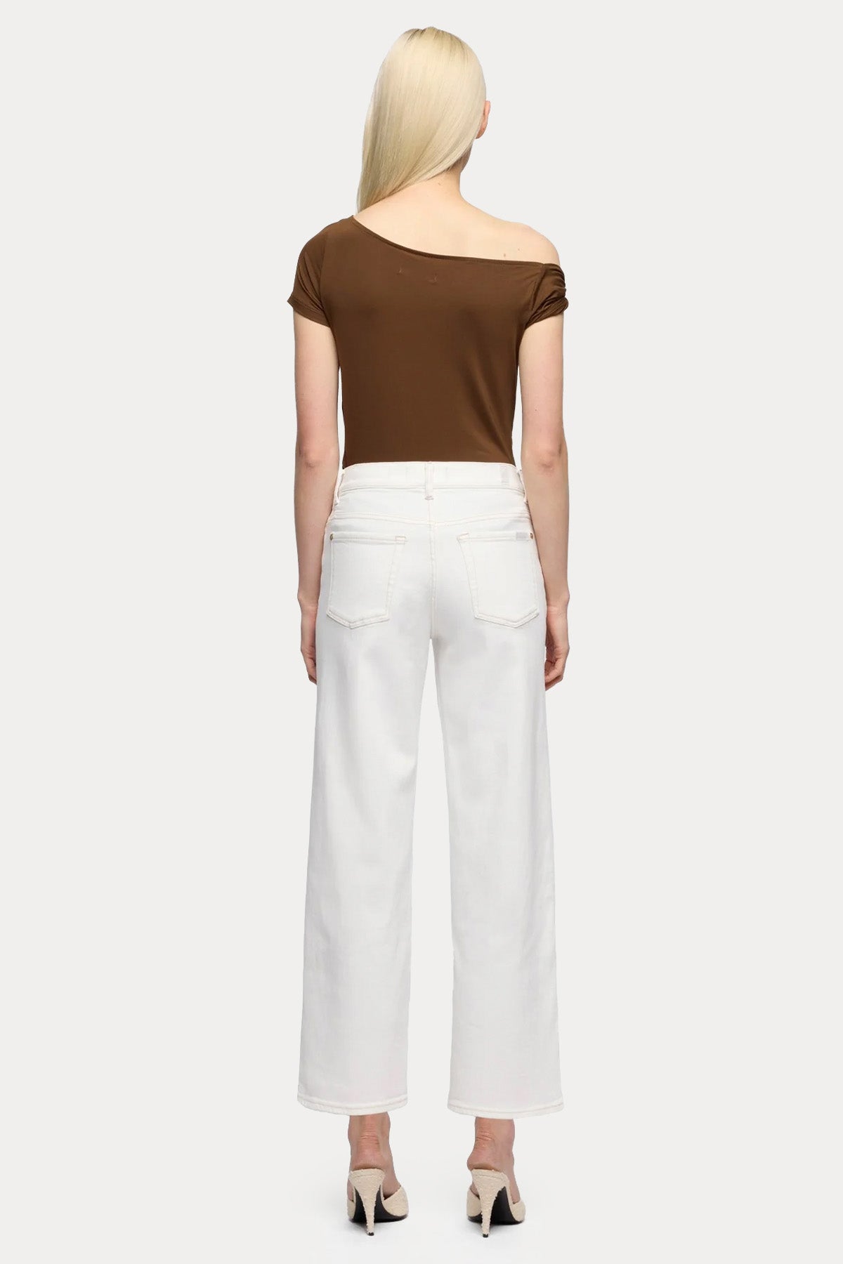 7 For All Mankind Straight Ankle Fit Yüksek Bel Streç Jeans-Jeans-Libas
