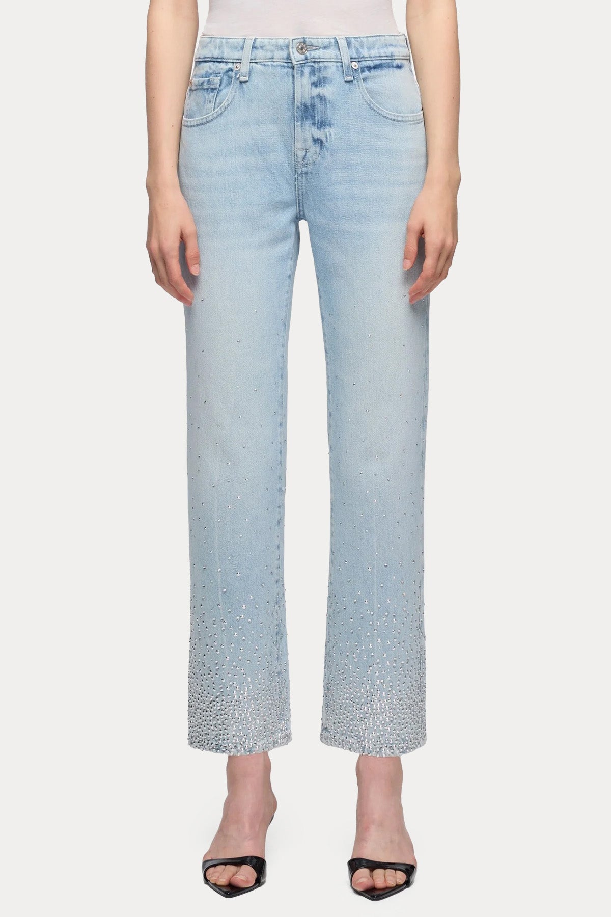 7 For All Mankind Straight Ankle Fit Troklu Yıkamalı Jeans