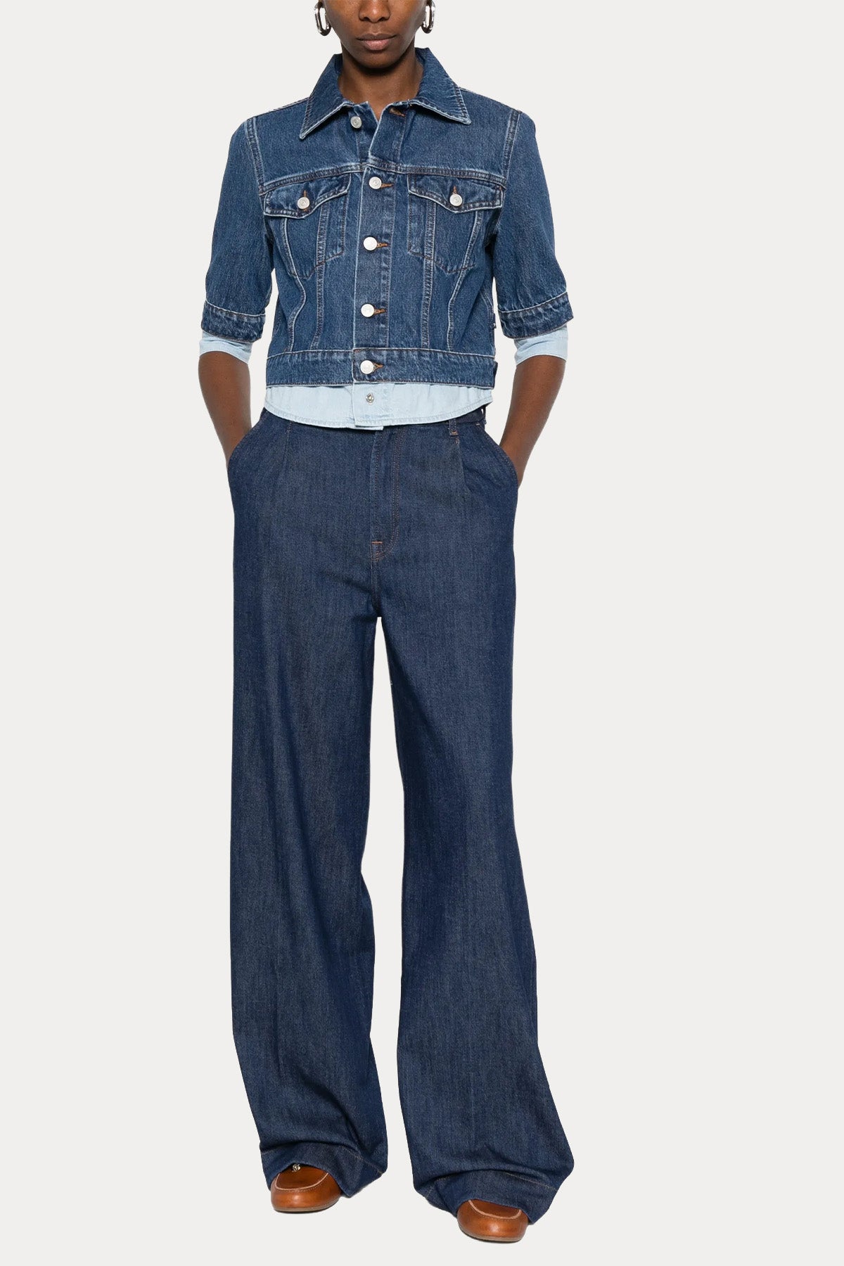 7 For All Mankind Geniş Kesim Tek Pile Geniş Paçalı Jeans