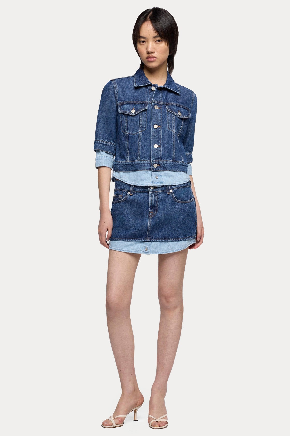 7 For All Mankind Denim Mini Etek