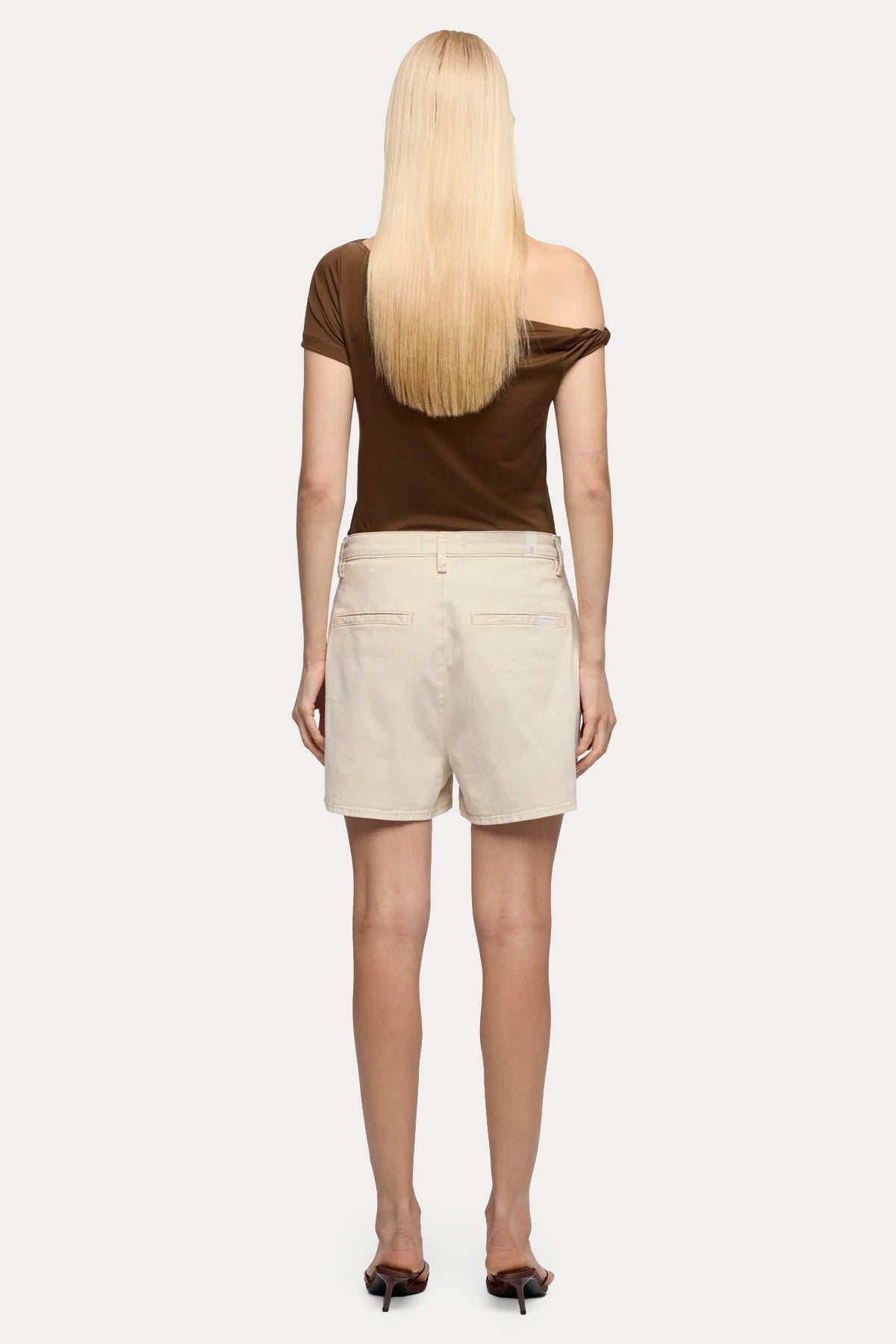 7 For All Mankind Comfort Fit Yüksek Bel Streç Şort-Şort-Libas
