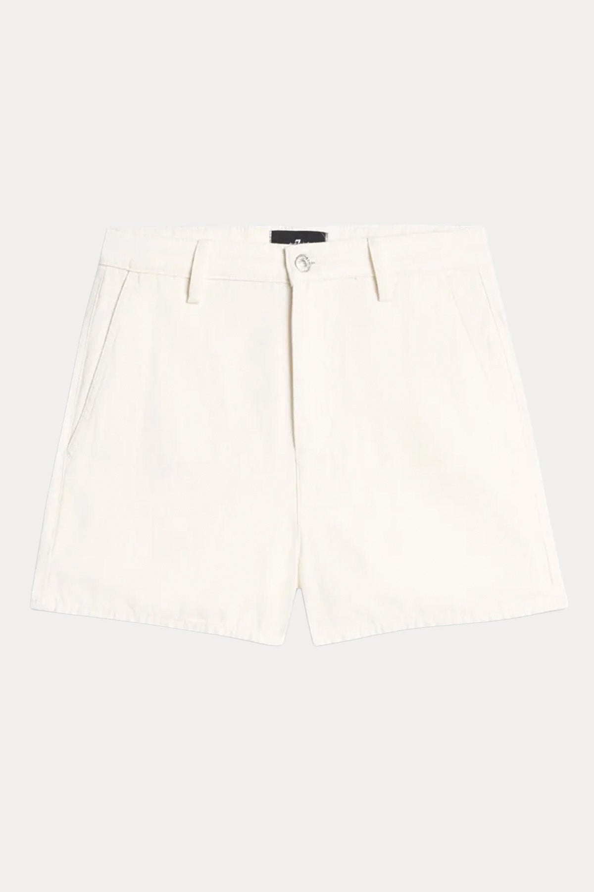 7 For All Mankind Straight Fit Yüksek Bel Mini Keten Şort