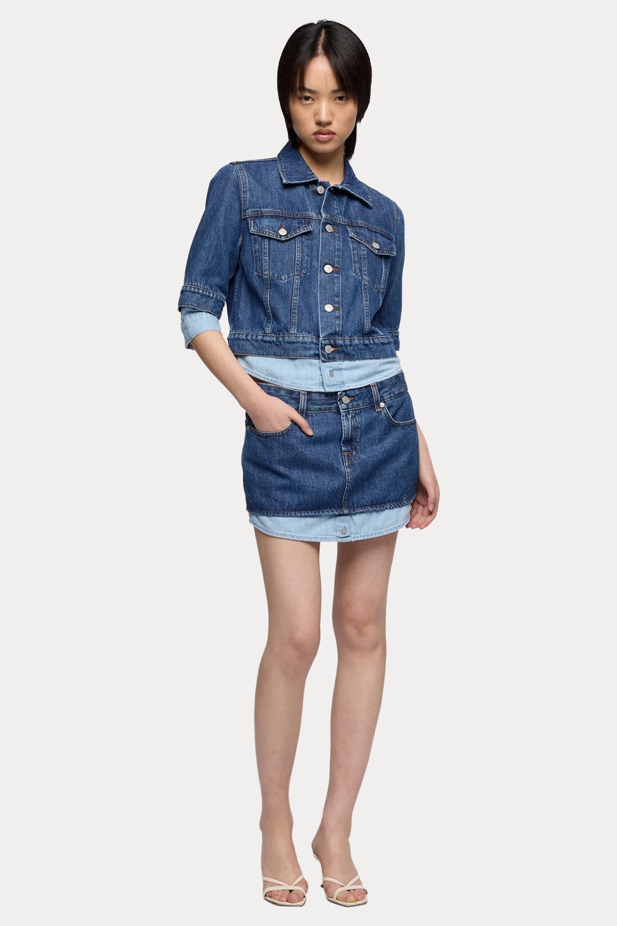 7 For All Mankind Boxy Fit Denim Ceket