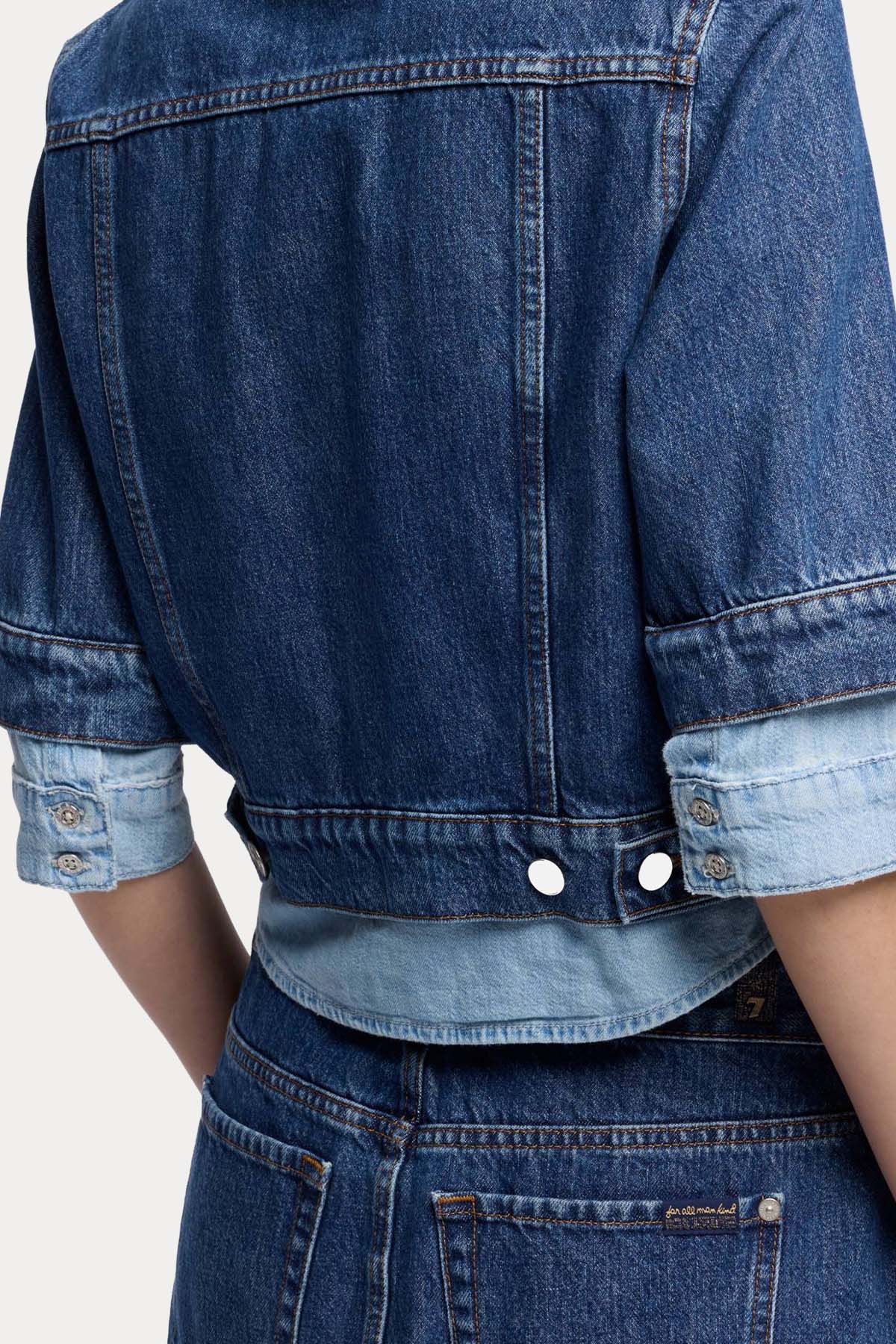 7 For All Mankind Boxy Fit Denim Ceket
