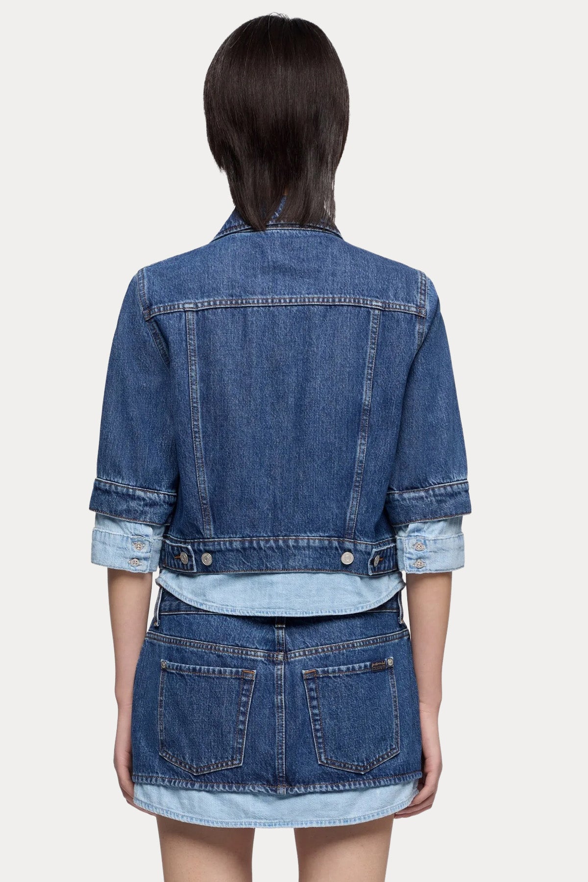 7 For All Mankind Boxy Fit Denim Ceket