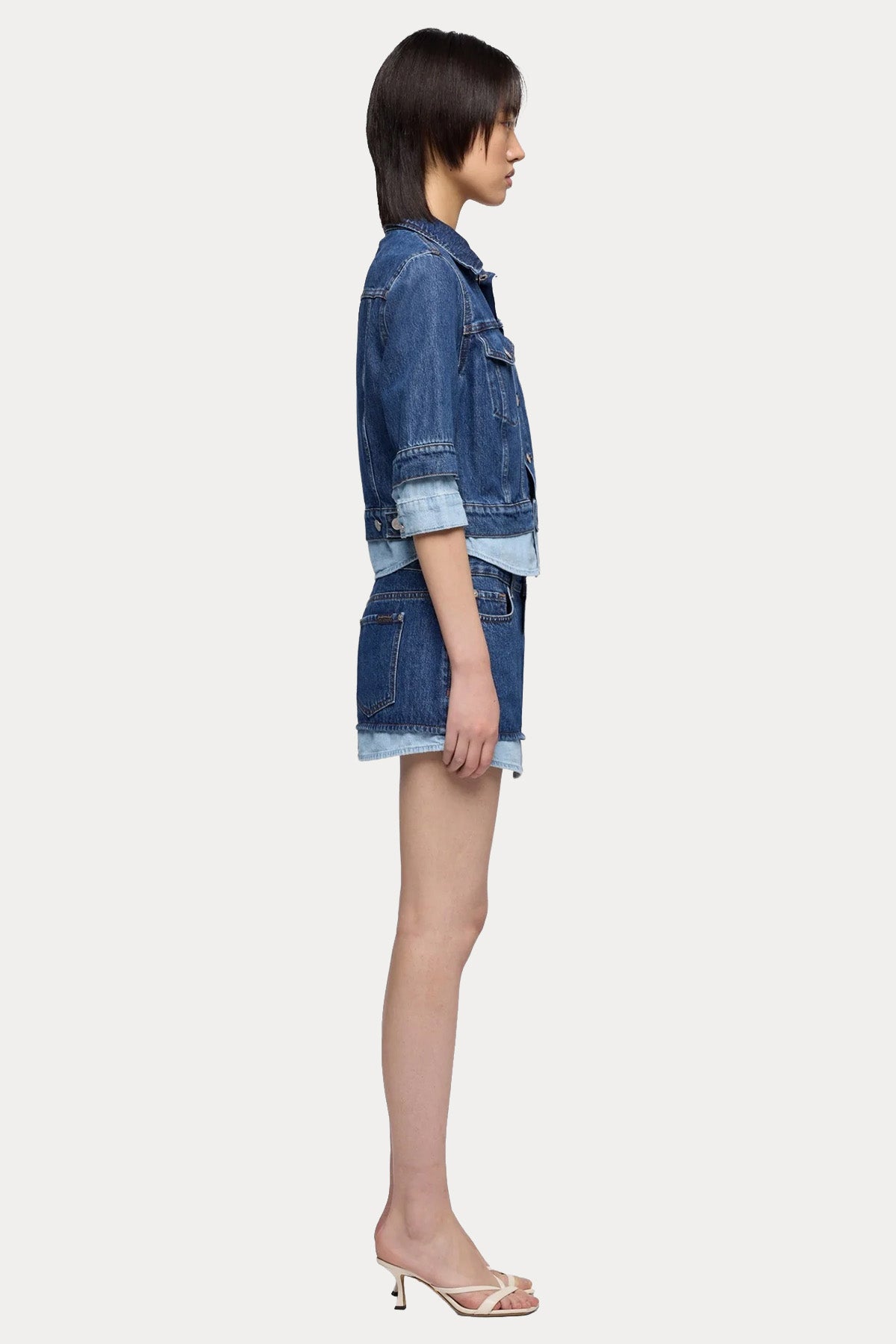 7 For All Mankind Boxy Fit Denim Ceket