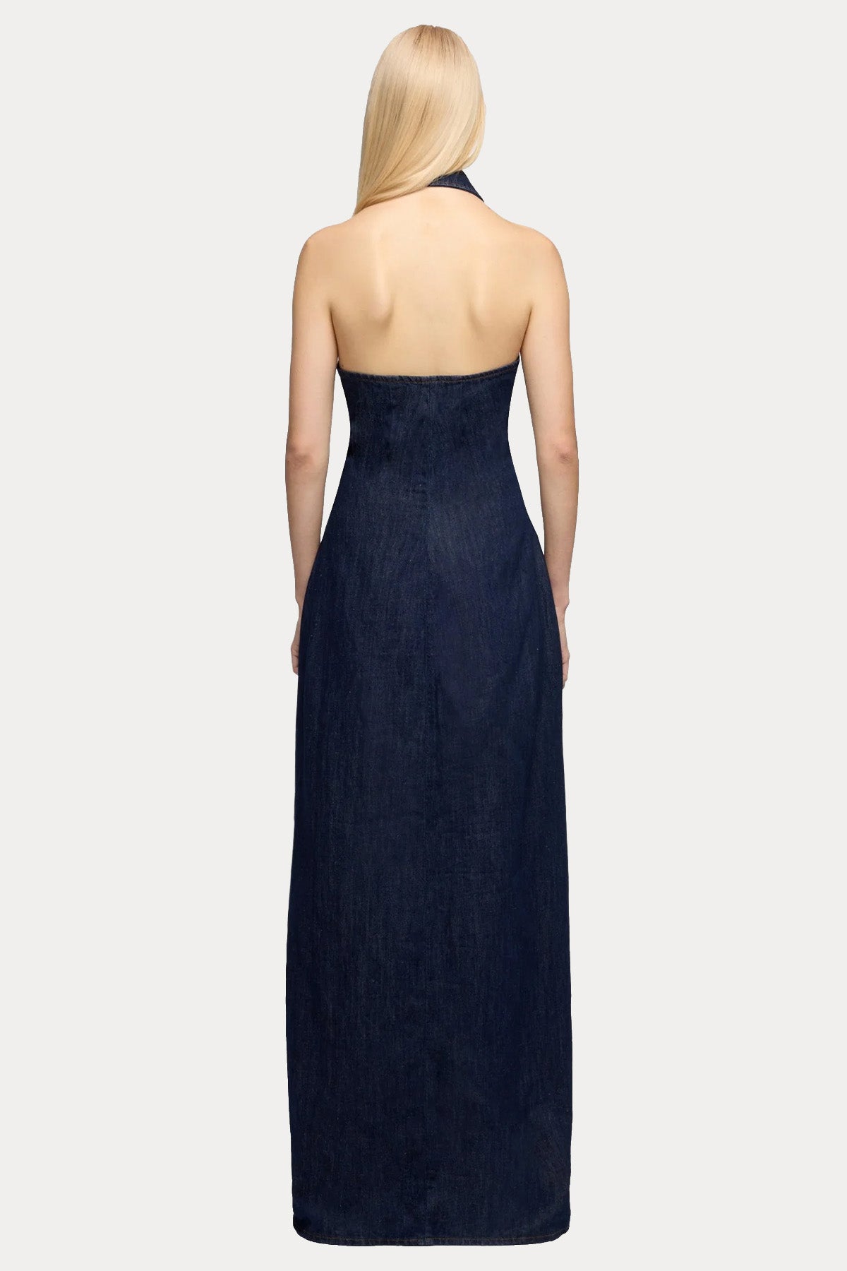 7 For All Mankind Keten Yıkamalı Denim Maxi Gömlek Elbise-Elbise-Libas