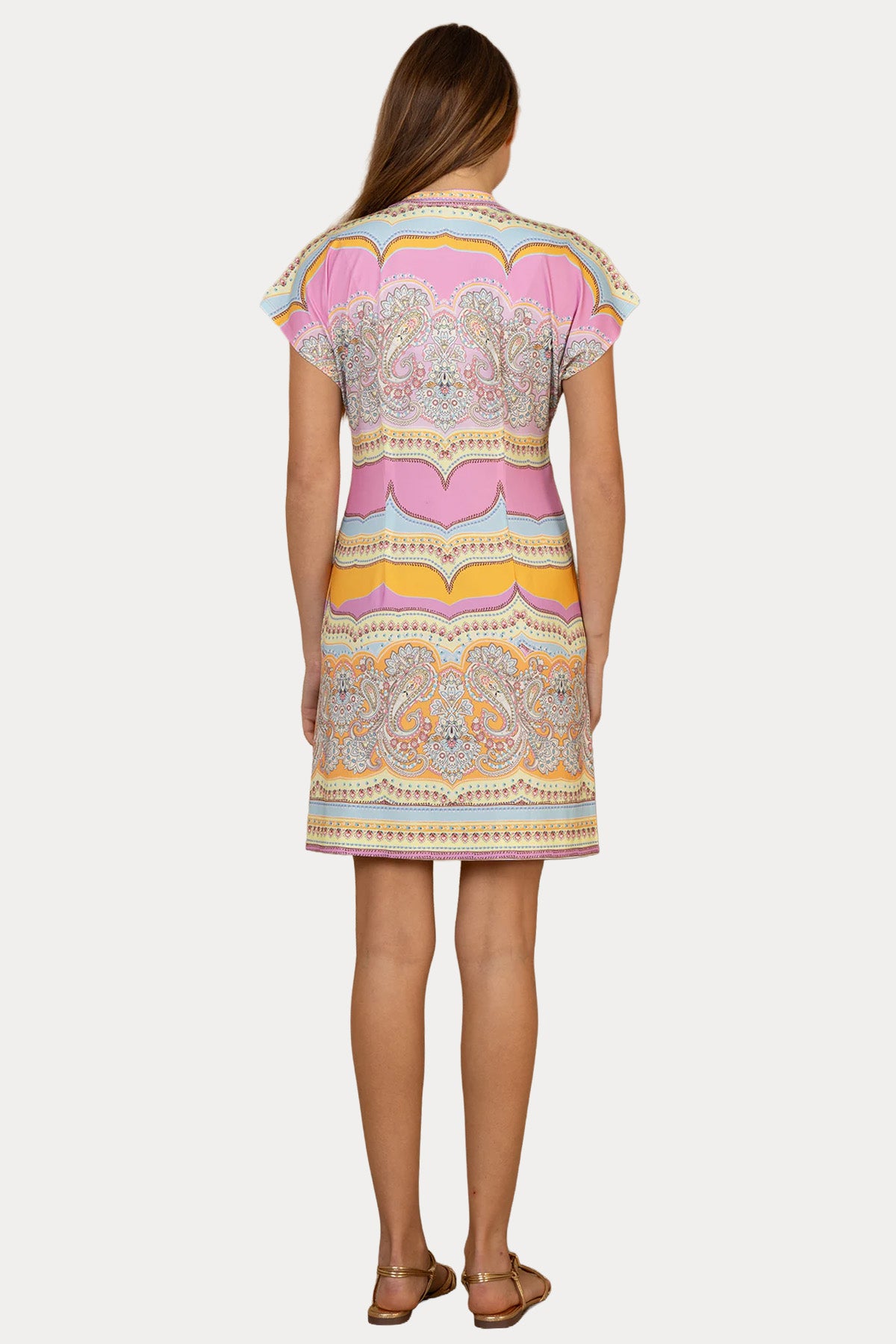 Hale Bob Comfort Fit Paisley Desenli Streç Mini Elbise