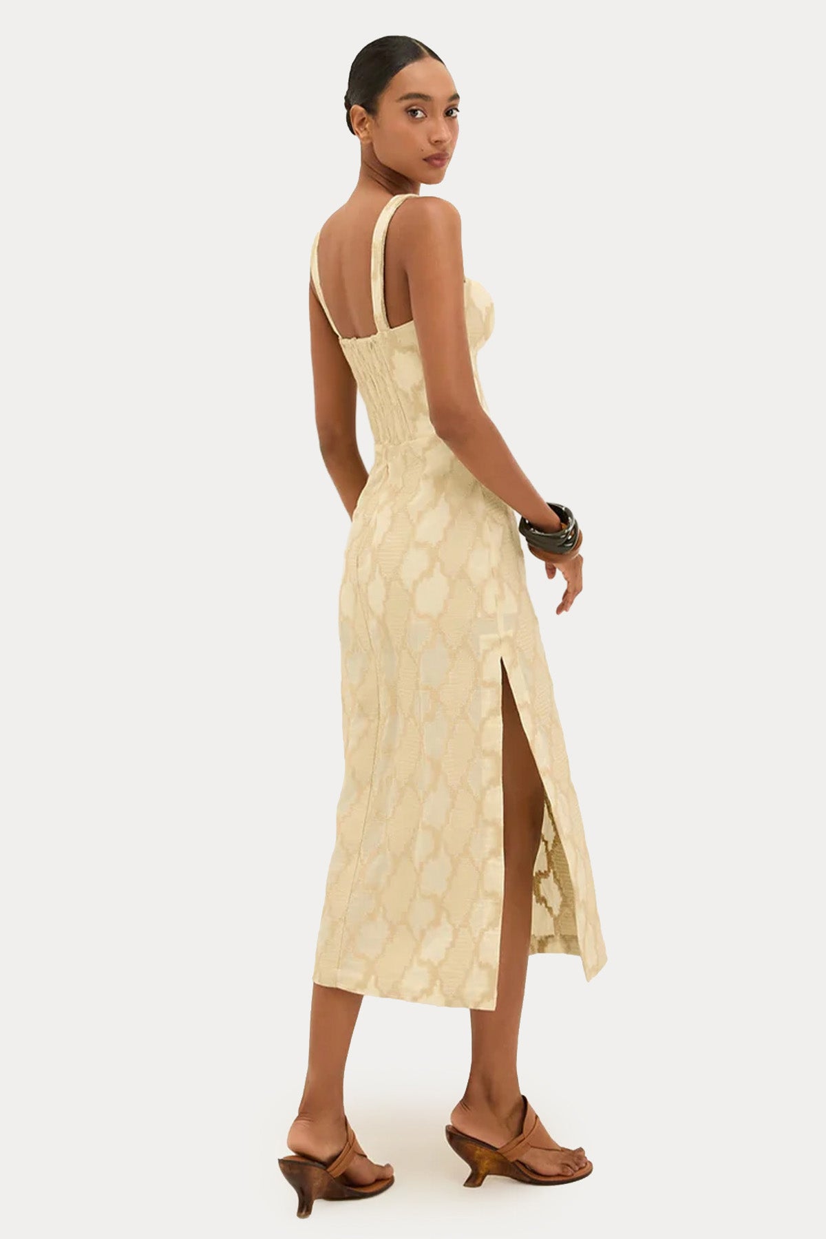 Vix Solid Coen Askılı Midi Elbise