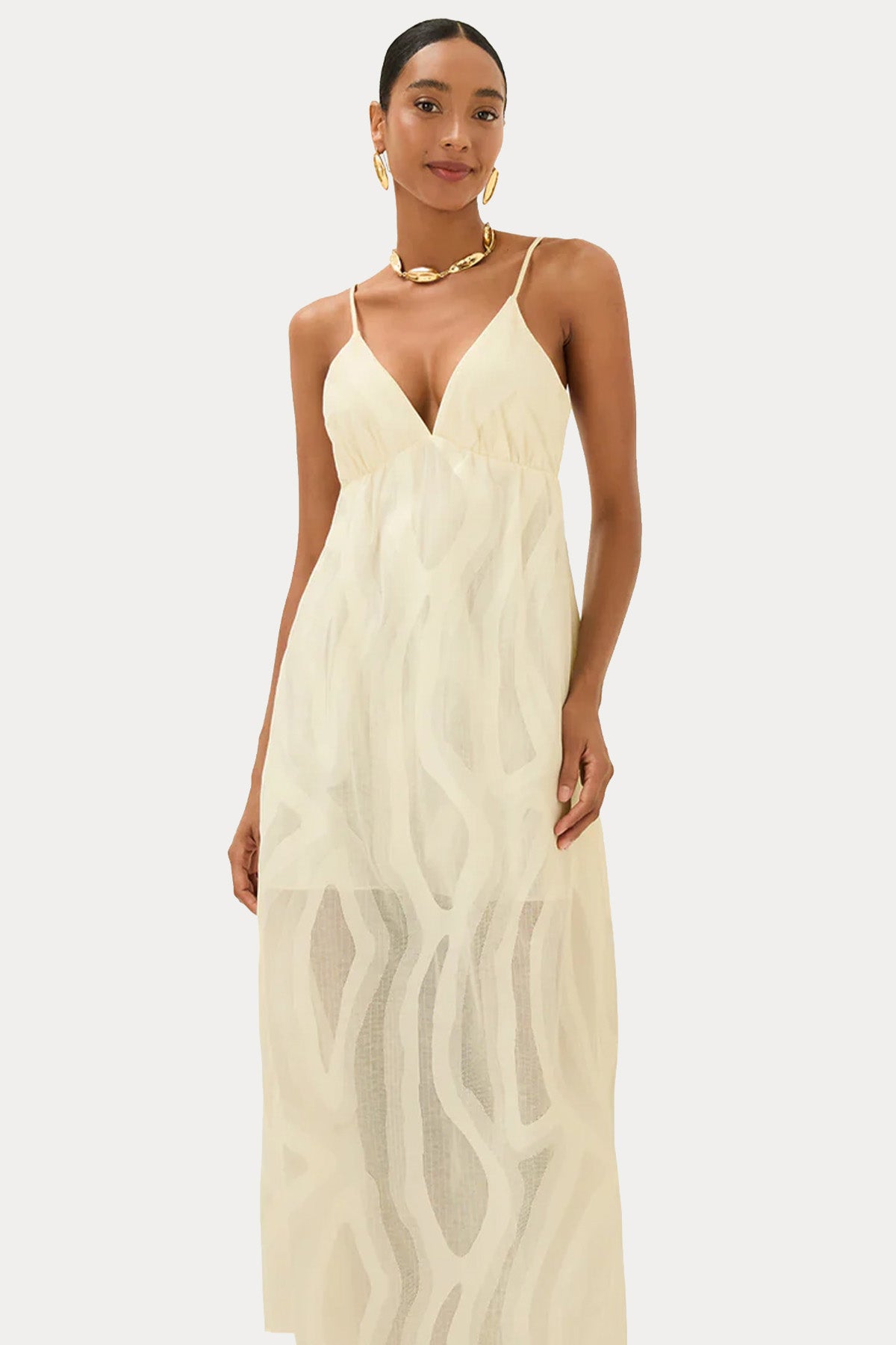 Vix Solid Nya Sırt Dekolteli Maxi Elbise