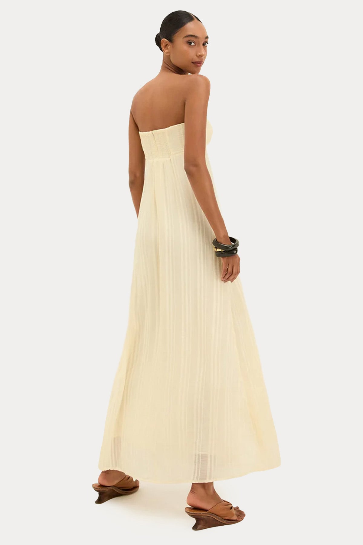 Vix Solid Loly Straplez Maxi Elbise