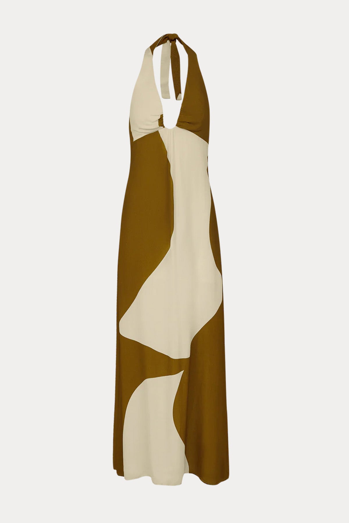 Vix Sara Boyundan Bağlamalı Sırt Dekolteli Maxi Elbise