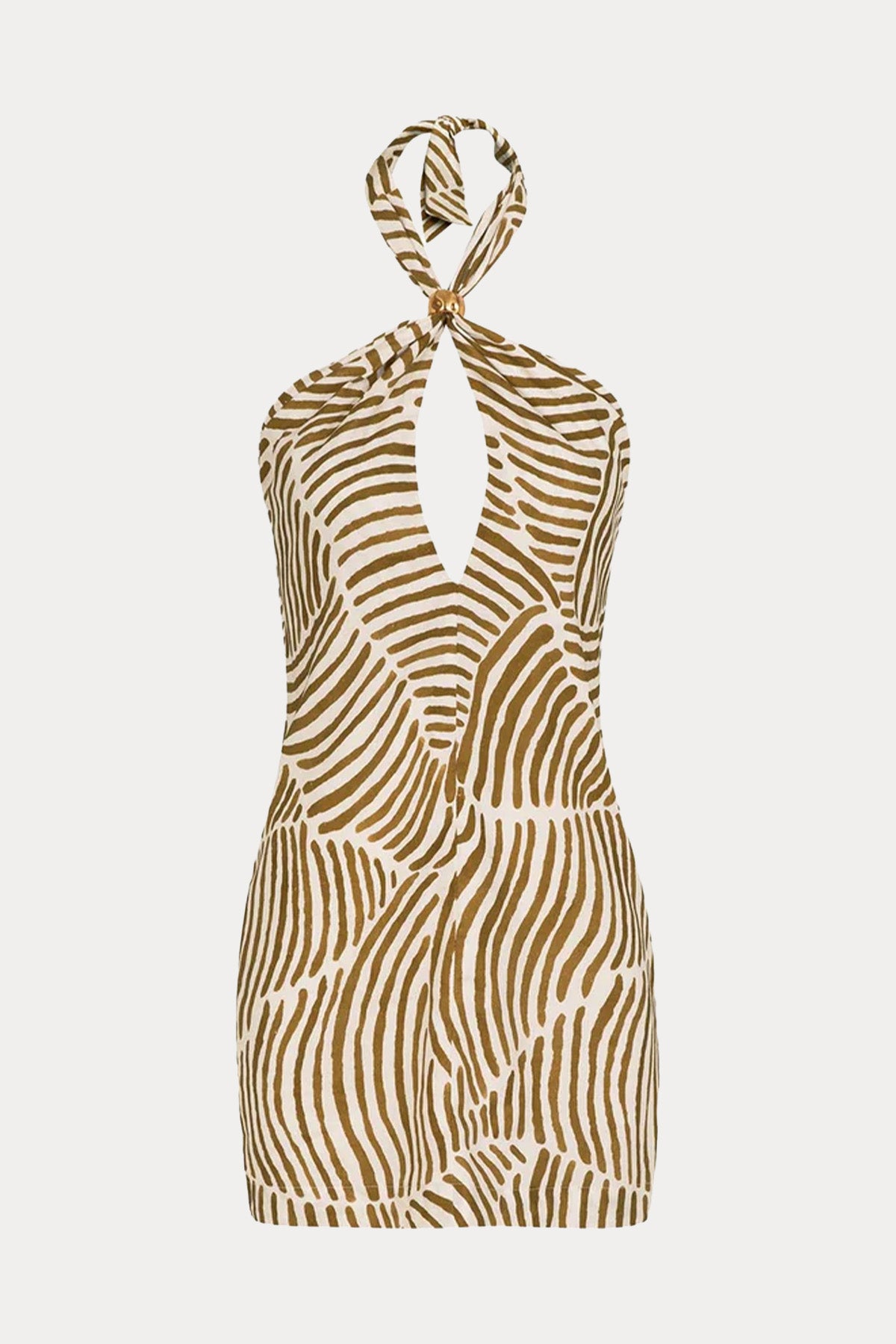 Vix Aster Slim Fit Mini Keten Elbise