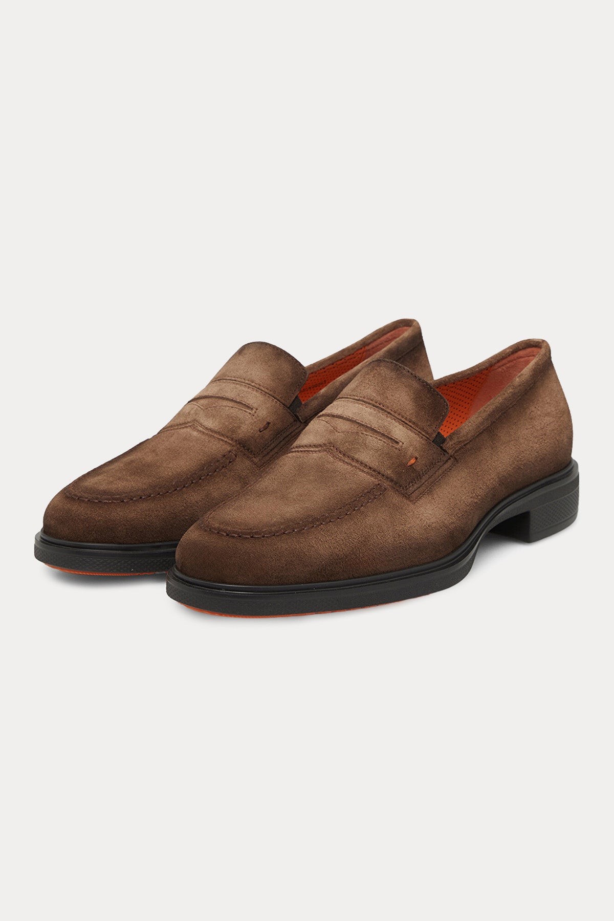 Santoni Ultra Hafif Taban Süet Loafer Ayakkabı