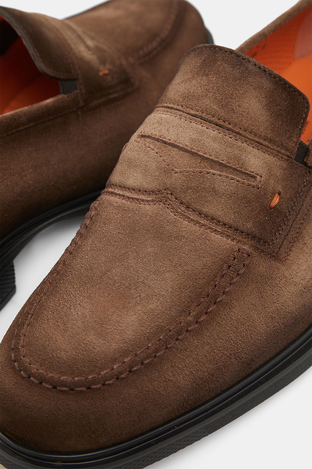 Santoni Ultra Hafif Taban Süet Loafer Ayakkabı