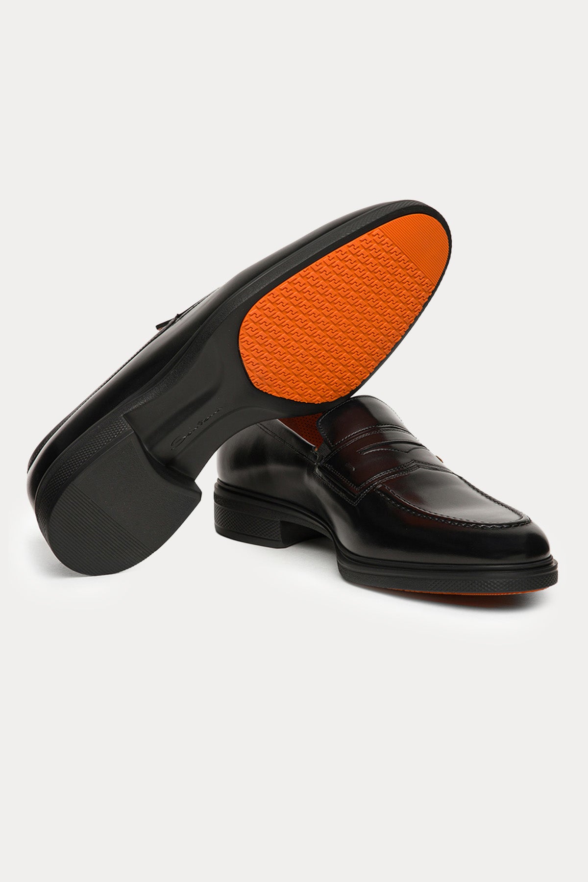 Santoni Ultra Hafif Taban Deri Loafer Ayakkabı