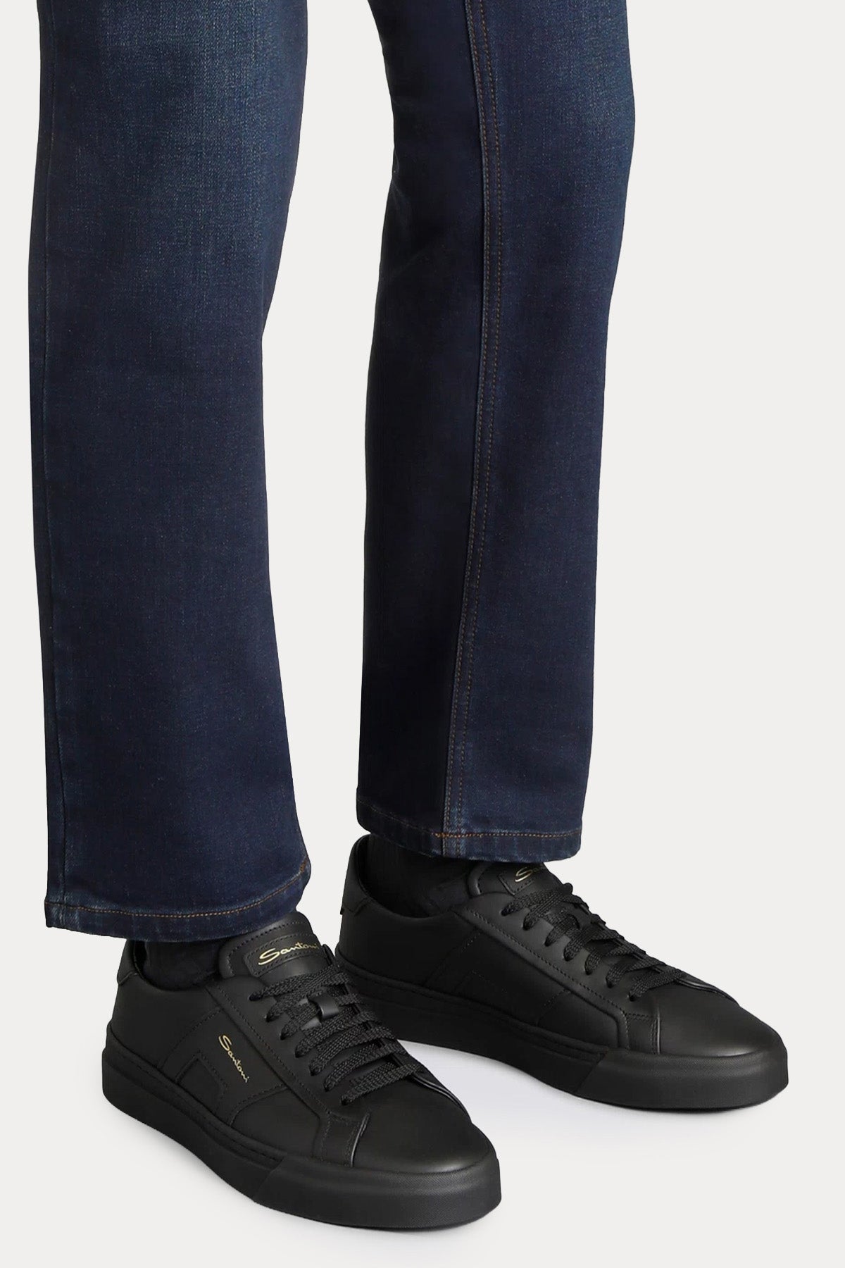 Santoni Double Buckle Deri Sneaker Ayakkabı