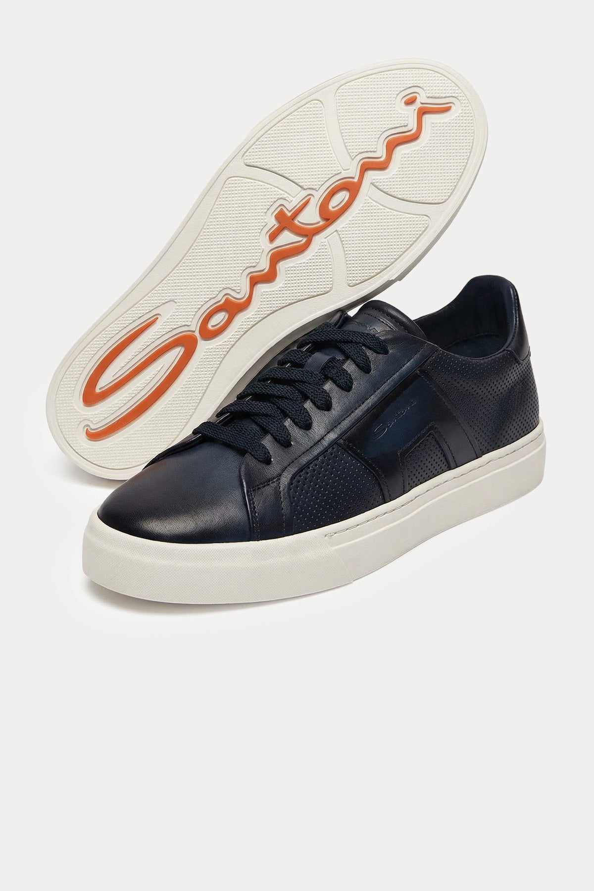 Santoni Double Buckle Deri Sneaker Ayakkabı