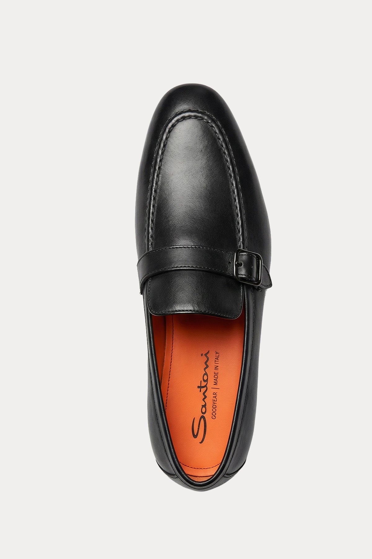 Santoni Goodyear Taban Tek Tokalı Deri Loafer Ayakkabı-Ayakkabı-Libas