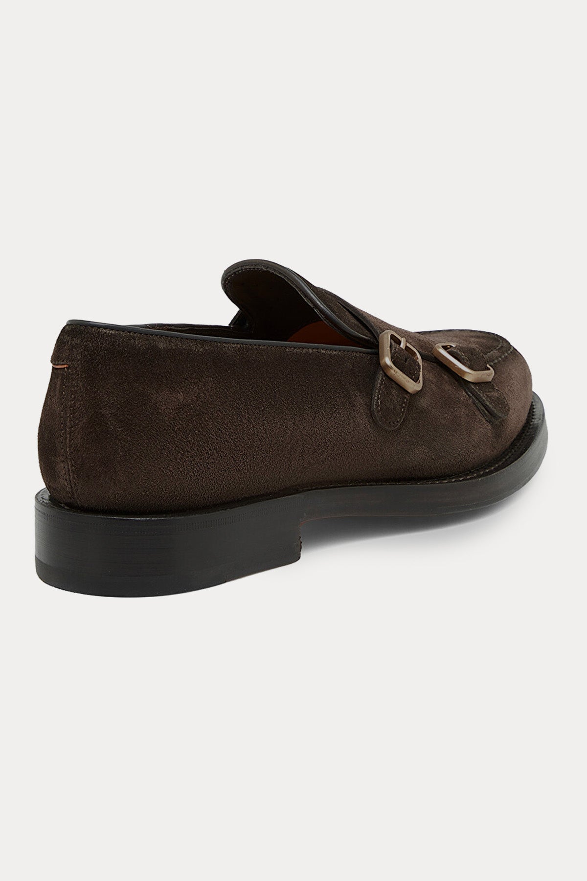 Santoni Goodyear Taban Süet Çift Tokalı Loafer Ayakkabı-Ayakkabı-Libas