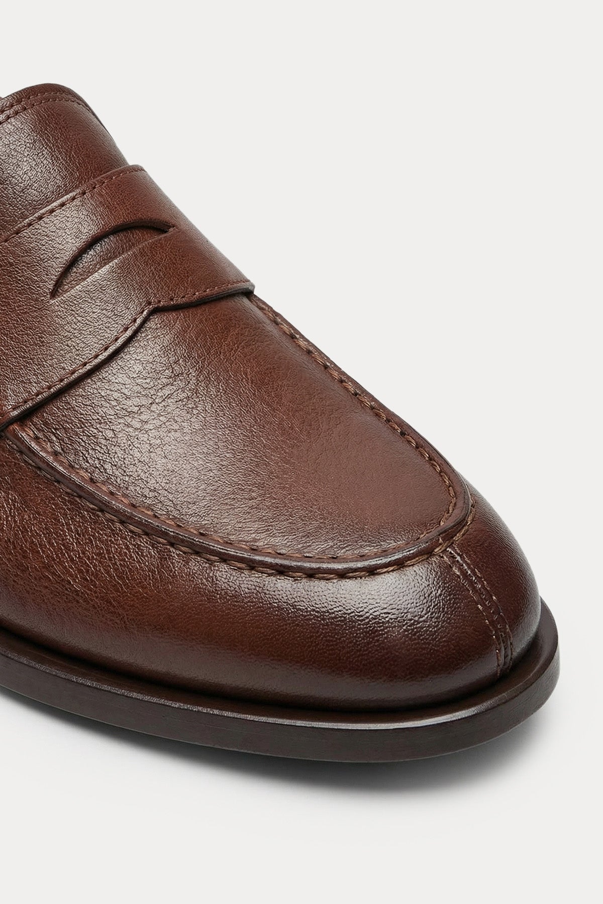 Santoni Goodyear Taban Deri Loafer Ayakkabı-Ayakkabı-Libas