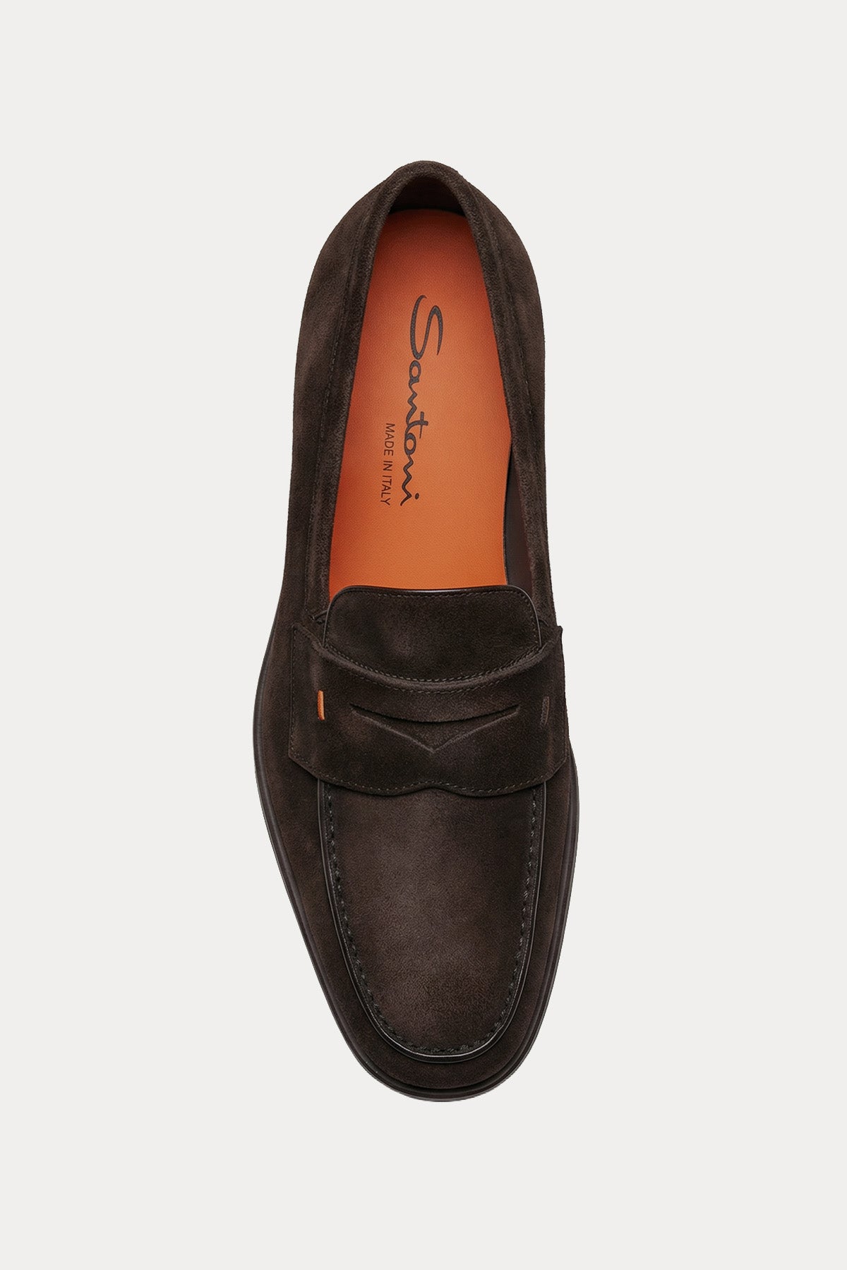 Santoni Easy Taban Süet Loafer Ayakkabı-Ayakkabı-Libas